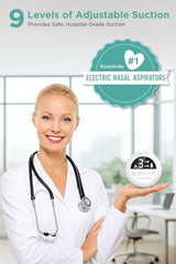 Koalababy electric nasal aspirator collection cup showing hygienic, removable design.