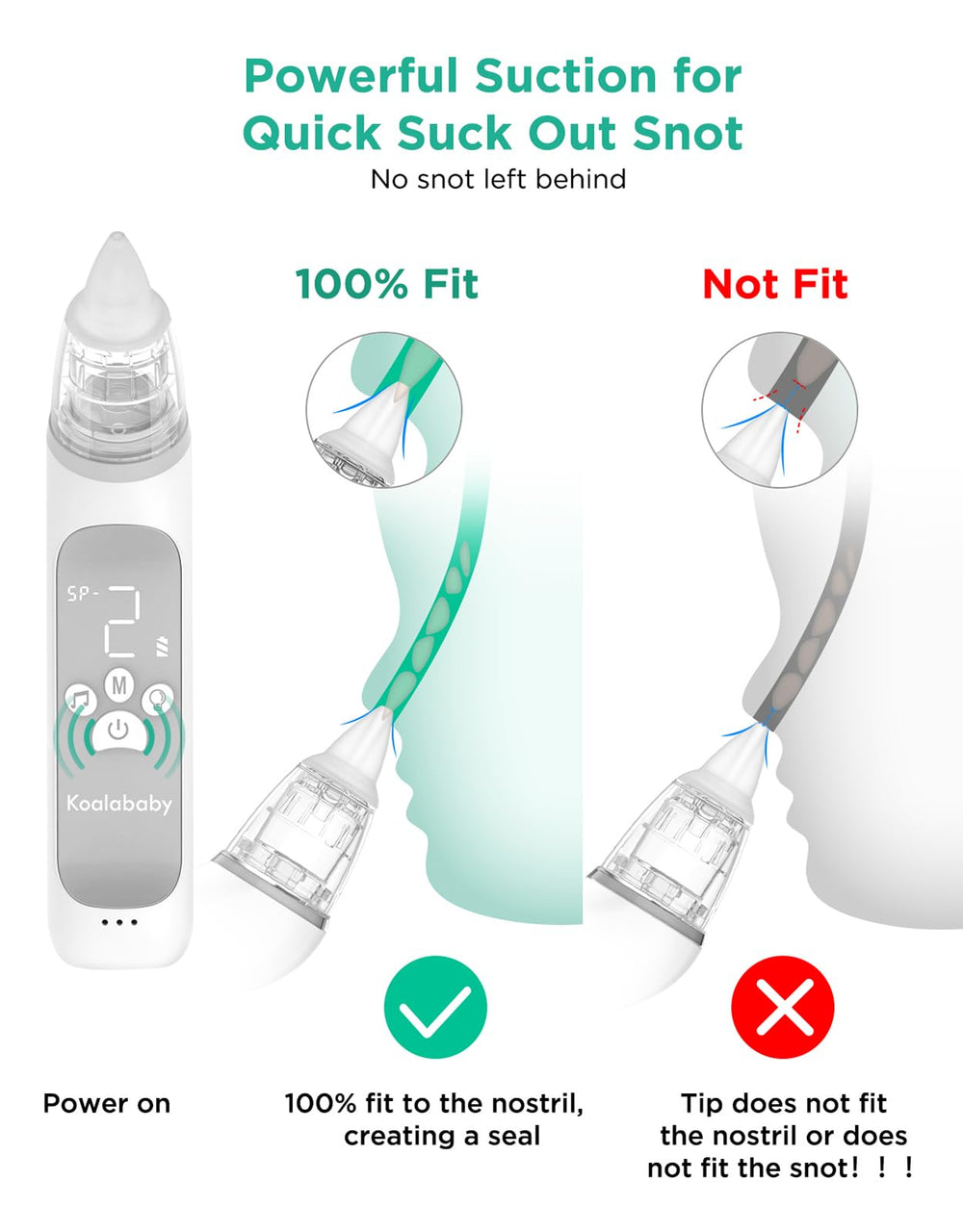 Koalababy aspirator with light and music to help kids cooperate