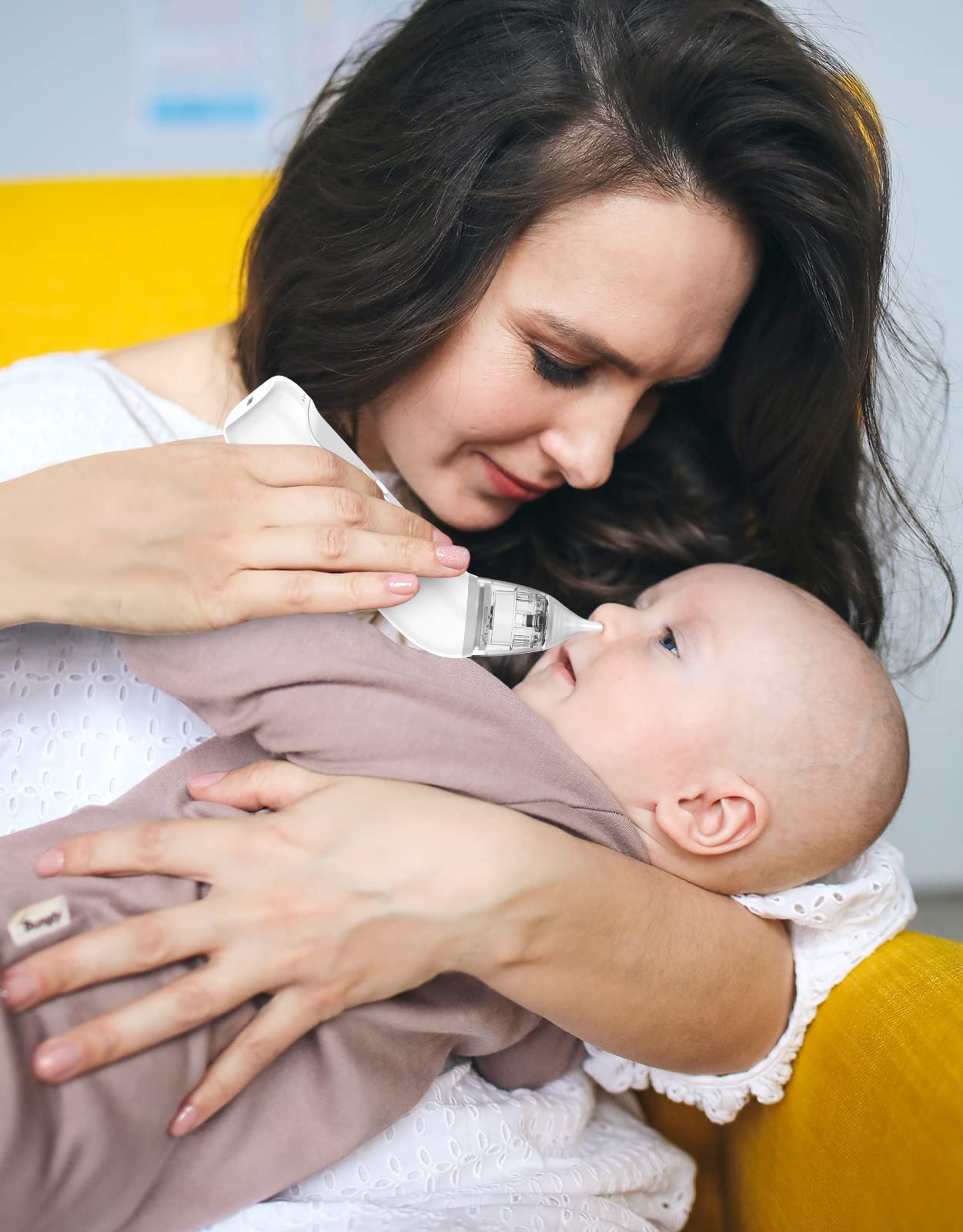 Koalababy nasal aspirator music and light soothe little ones during suction.