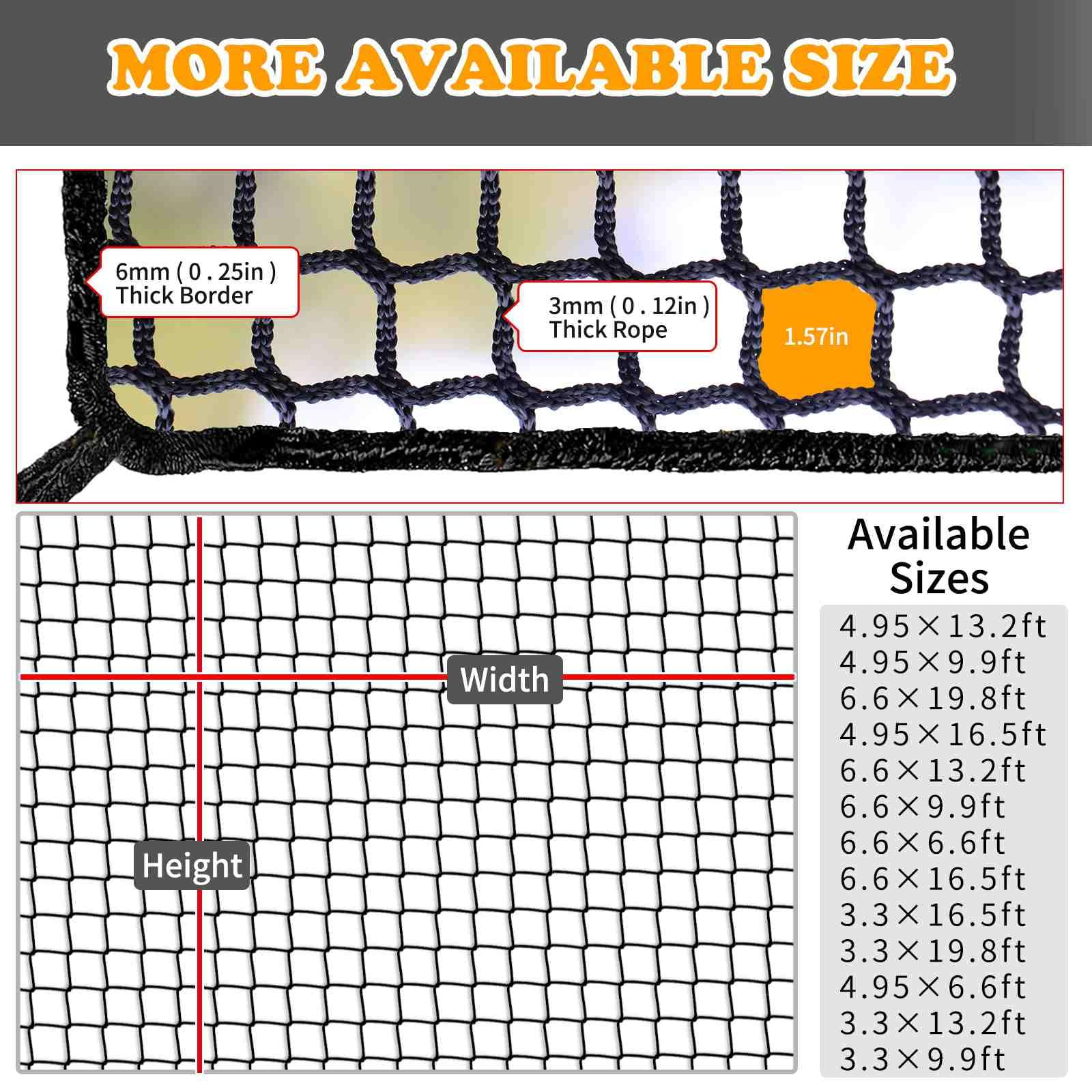 Kobadi balcony netting suitable for outdoor playground and sport netting use.