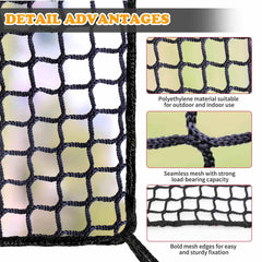 Kobadi netting transparency close-up preserves view while securing indoor spaces.