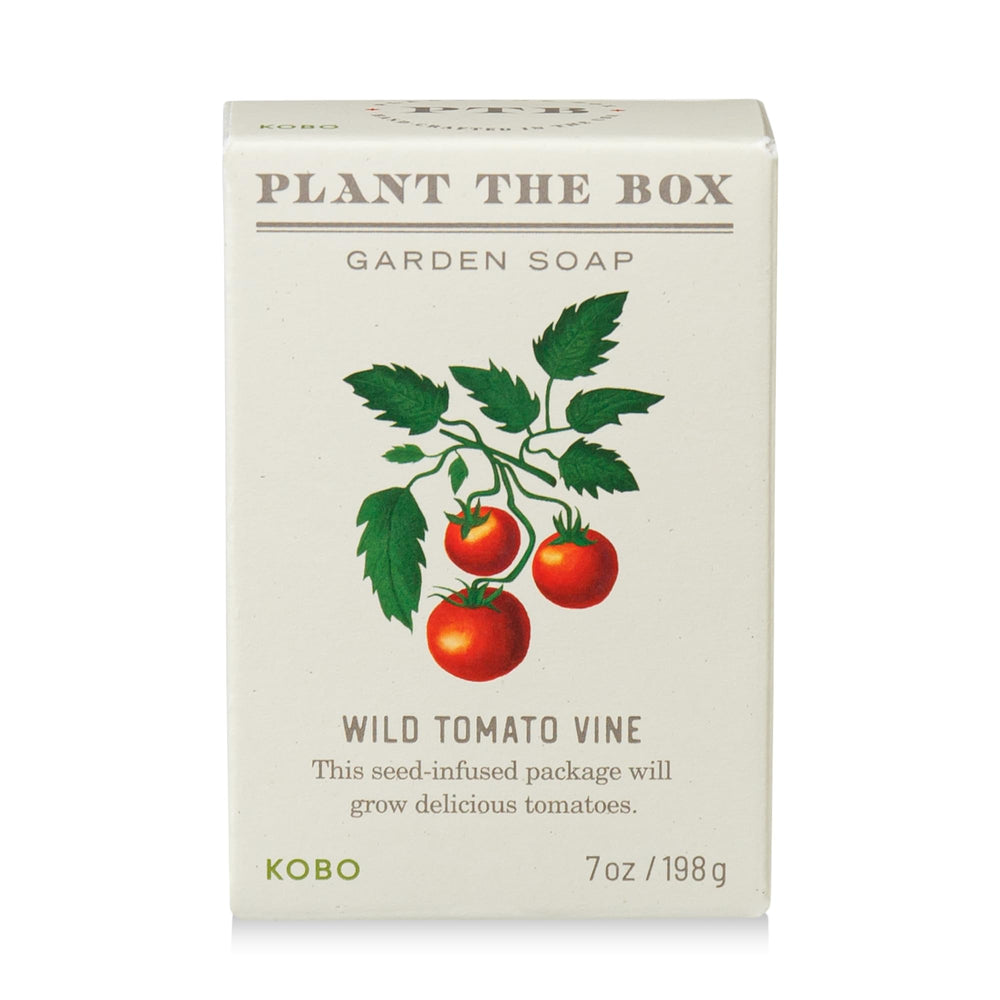 KOBO Plant the Box Wild Tomato Vine Bar Soap gift-ready packaging appeals to eco-conscious shoppers.