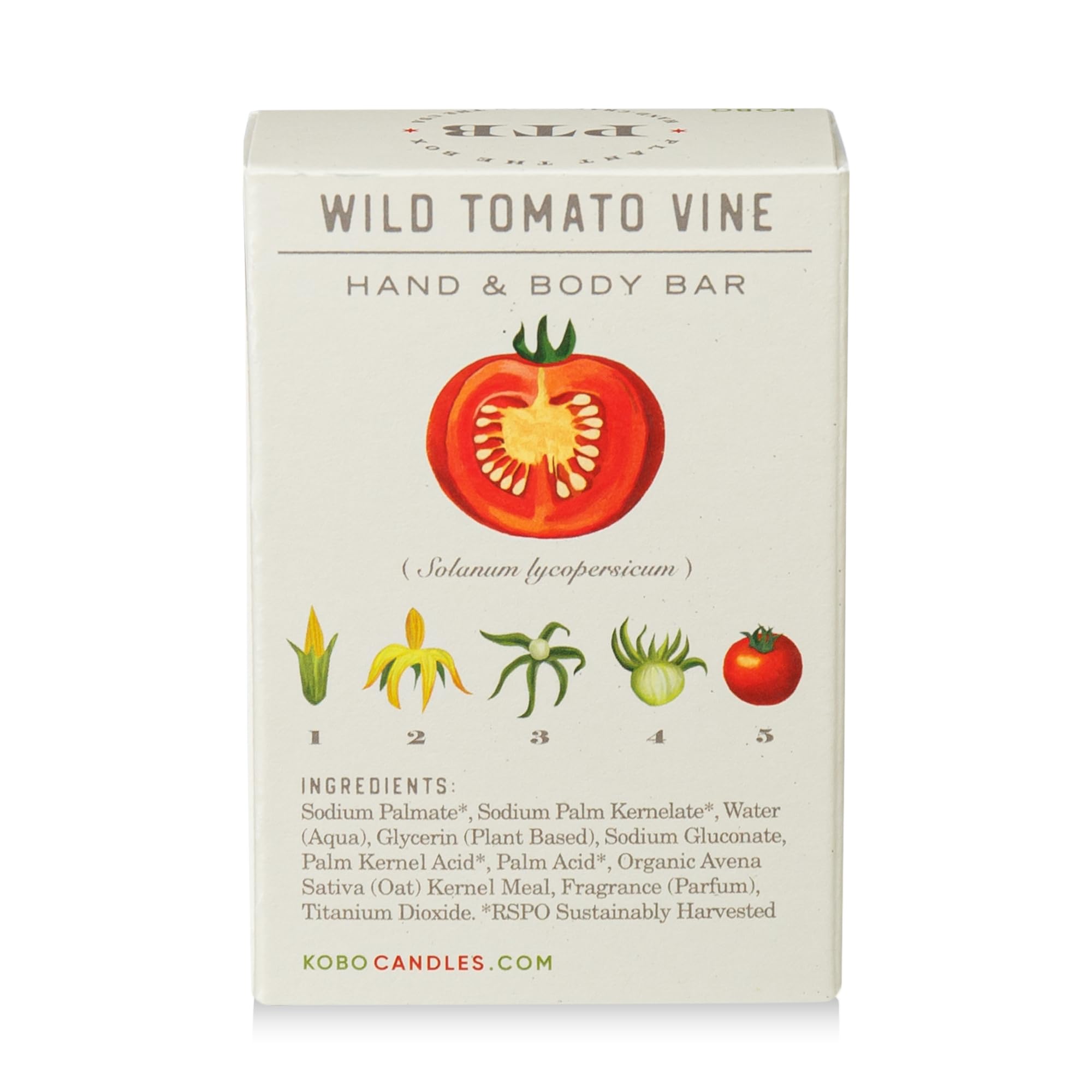KOBO Plant the Box Wild Tomato Vine Bar Soap lather reveals a fresh tomato scent.