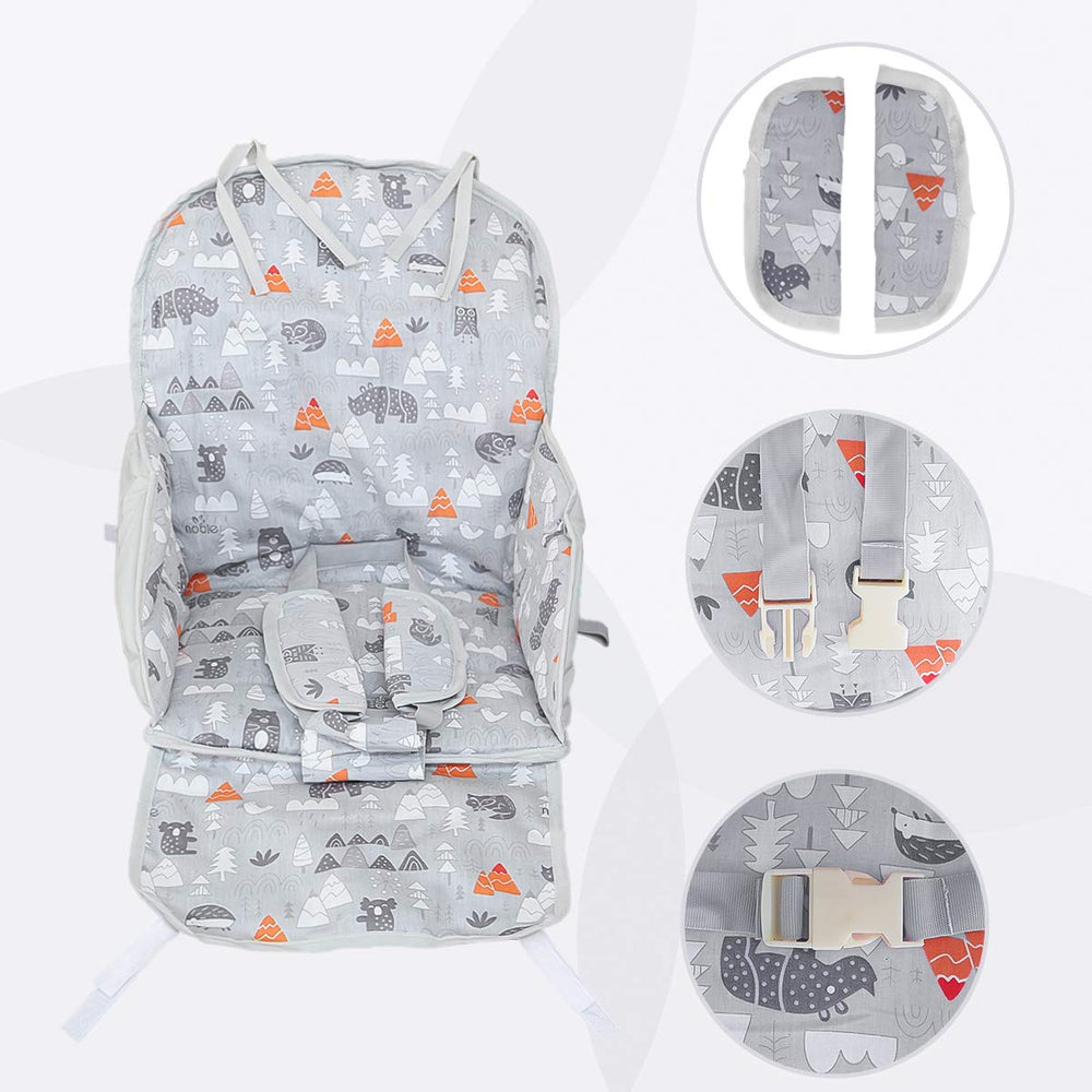 Kocpudu high chair pad anti-slip straps keeps cushion securely in place.