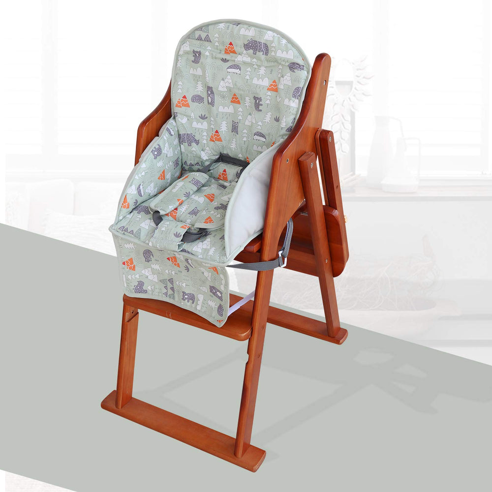 Kocpudu High Chair Pad back view highlights secure fit and non-slip design.