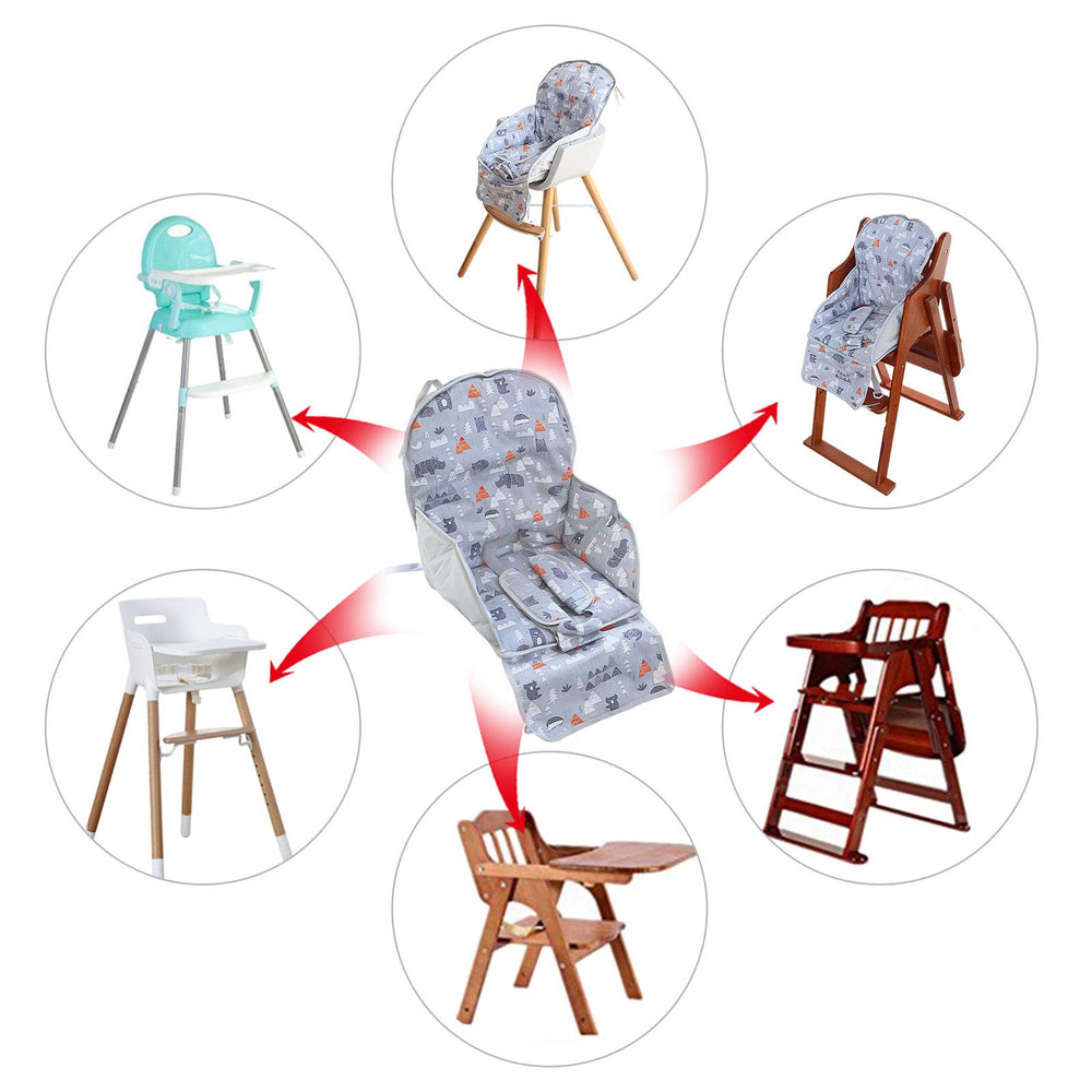 Kocpudu high chair pad compact design fits select chairs.