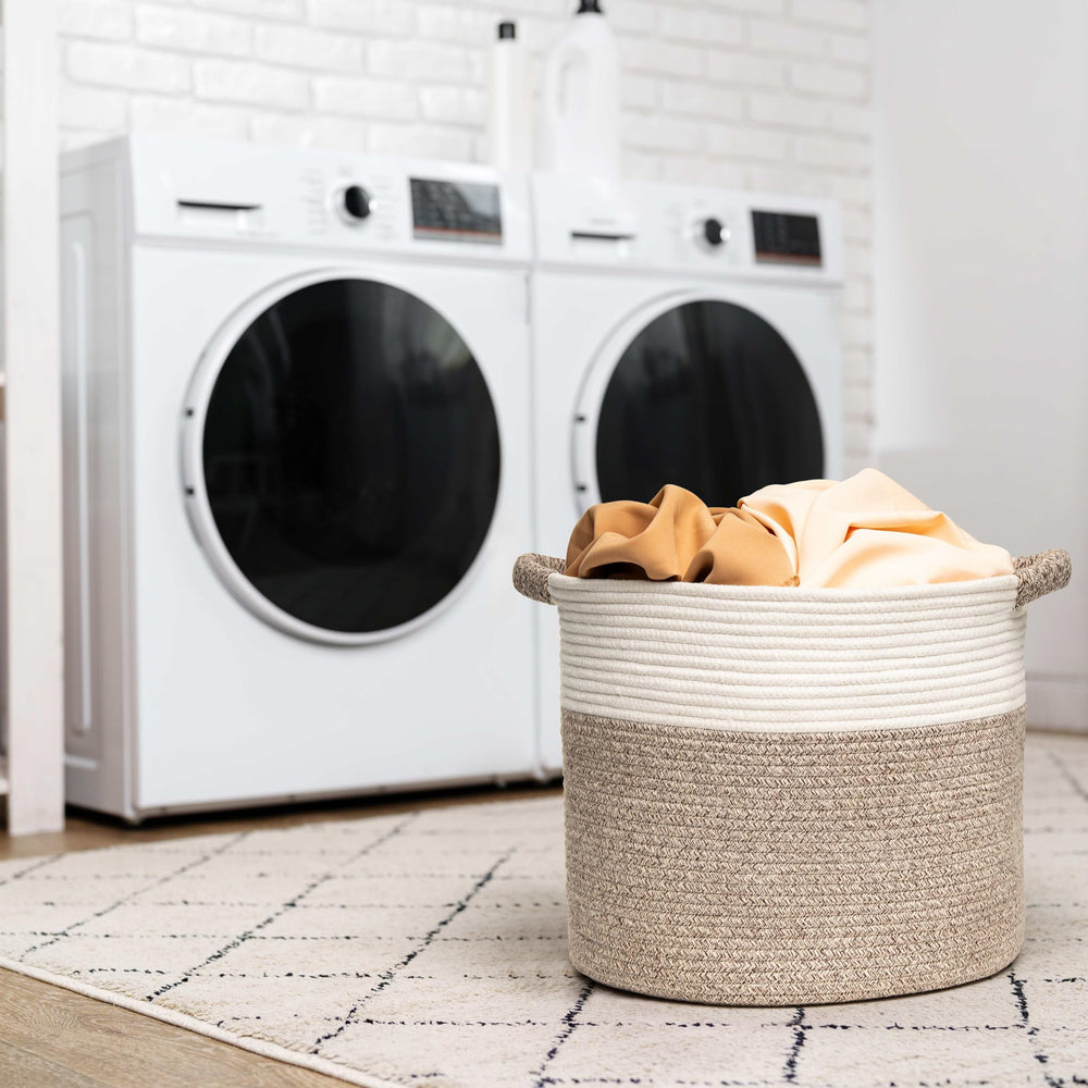 Kodomoore Blanket Basket nursery use image suggests gentle, safe storage for baby items.