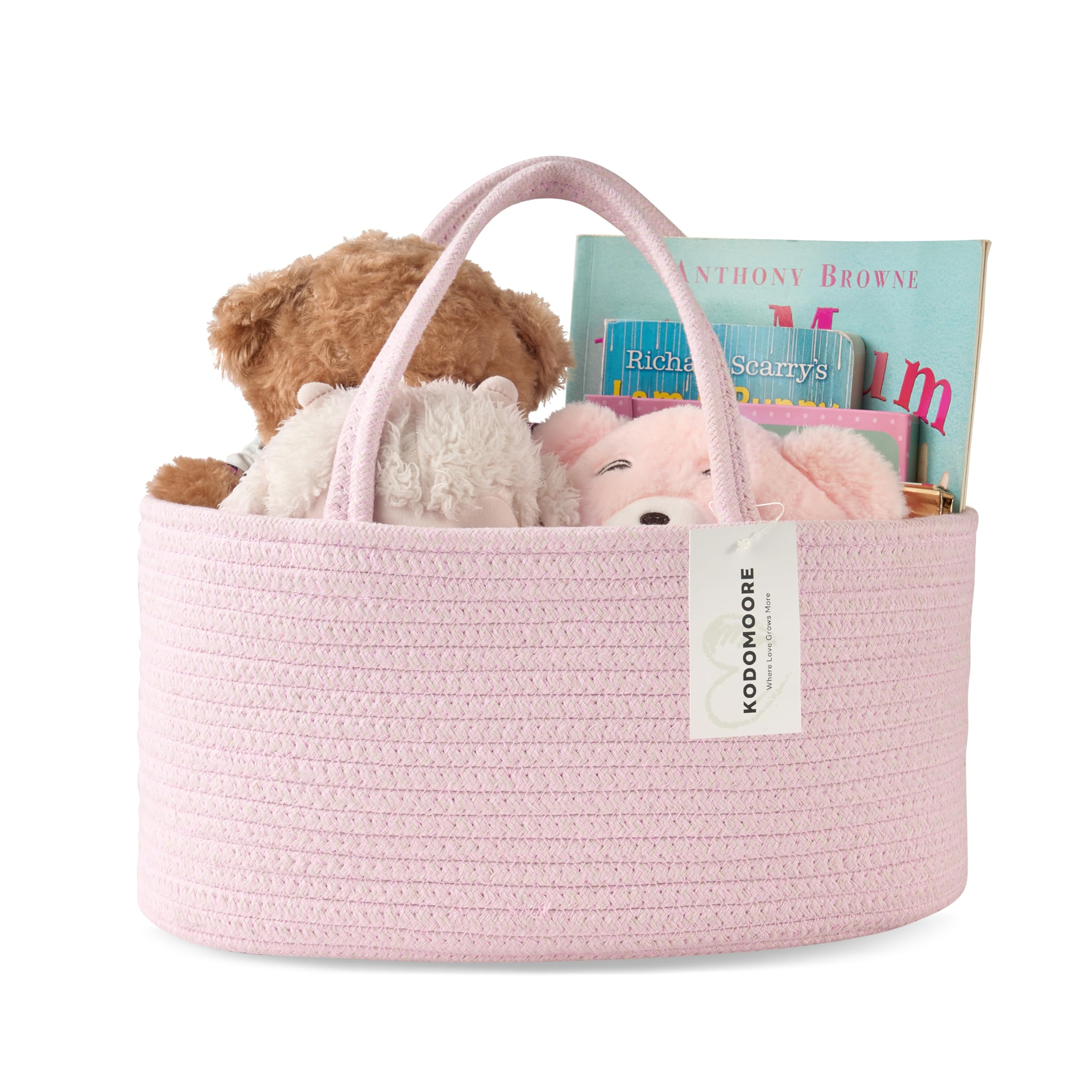 Kodomoore diaper caddy cotton rope detail adds soft, durable touch