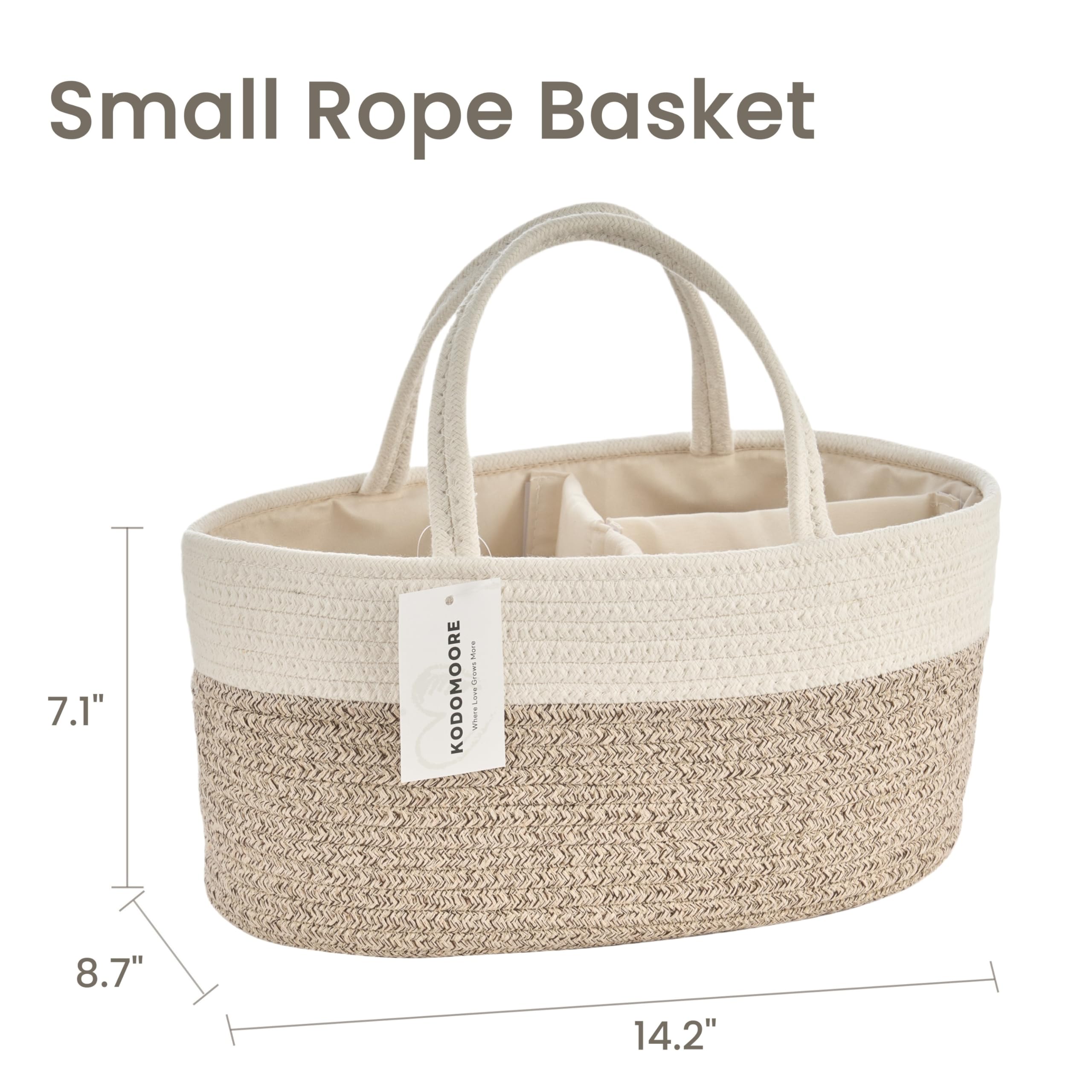Kodomoore diaper caddy room-to-room transport with sturdy handles.