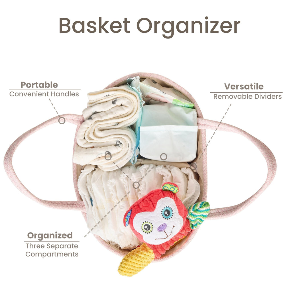 Kodomoore diaper caddy side handles enable easy transport between rooms