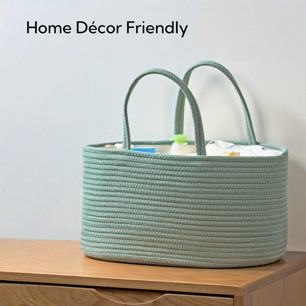 Kodomoore diaper caddy large sage green gift-registry-ready presentation adds charm to showers.