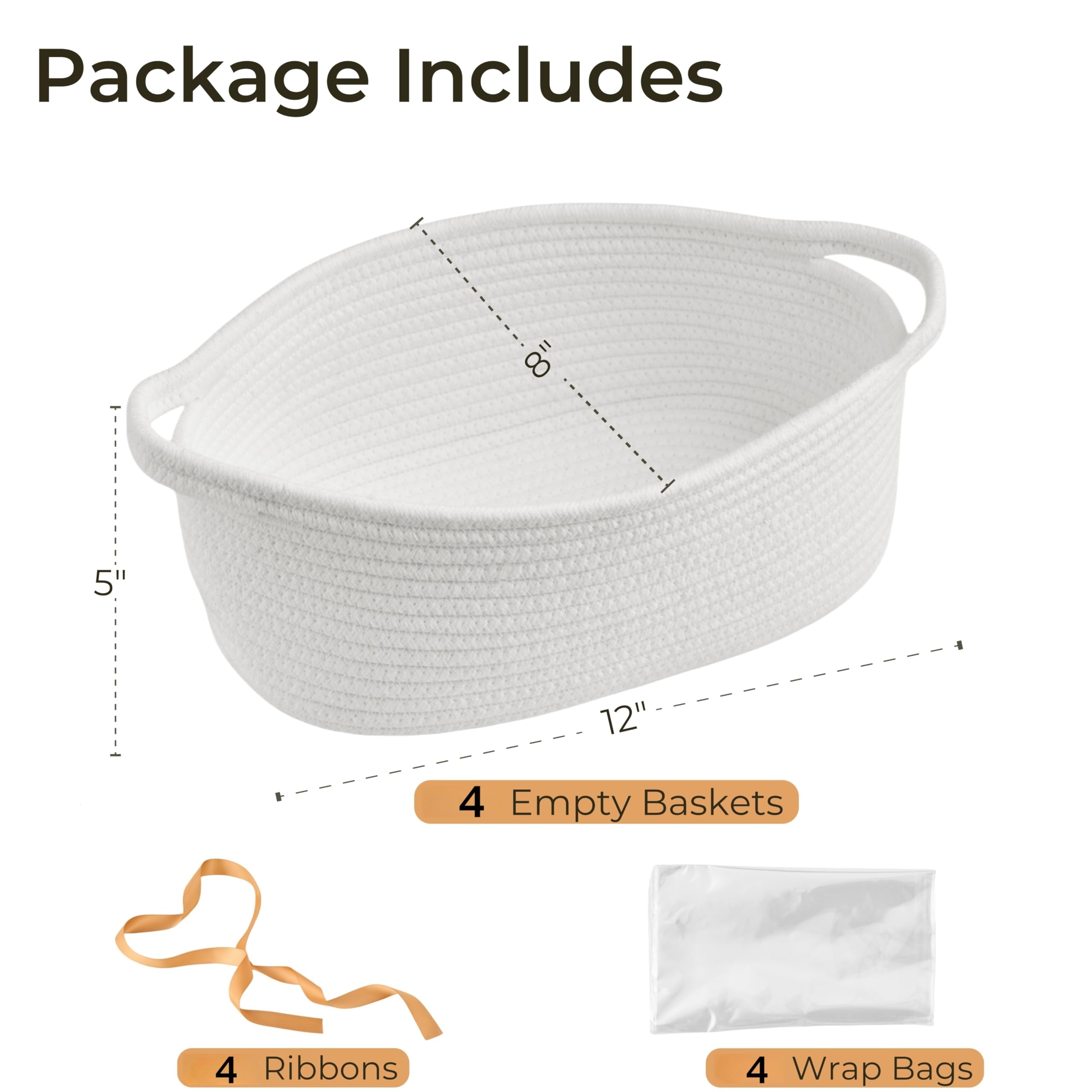 Kodomoore empty woven basket in white, perfect for stylish nursery organization.