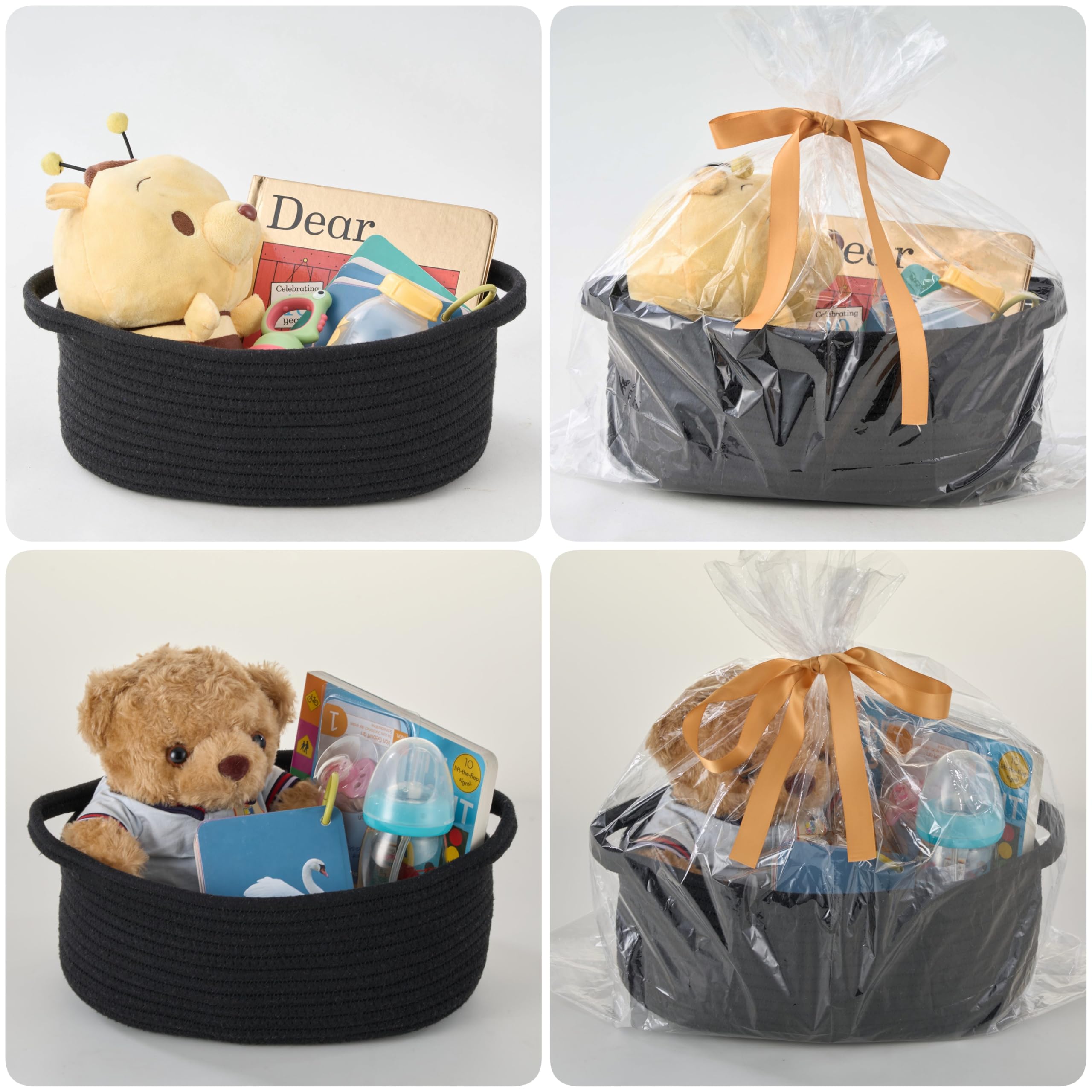 Kodomoore gift basket in black color adds sleek decorative flair.