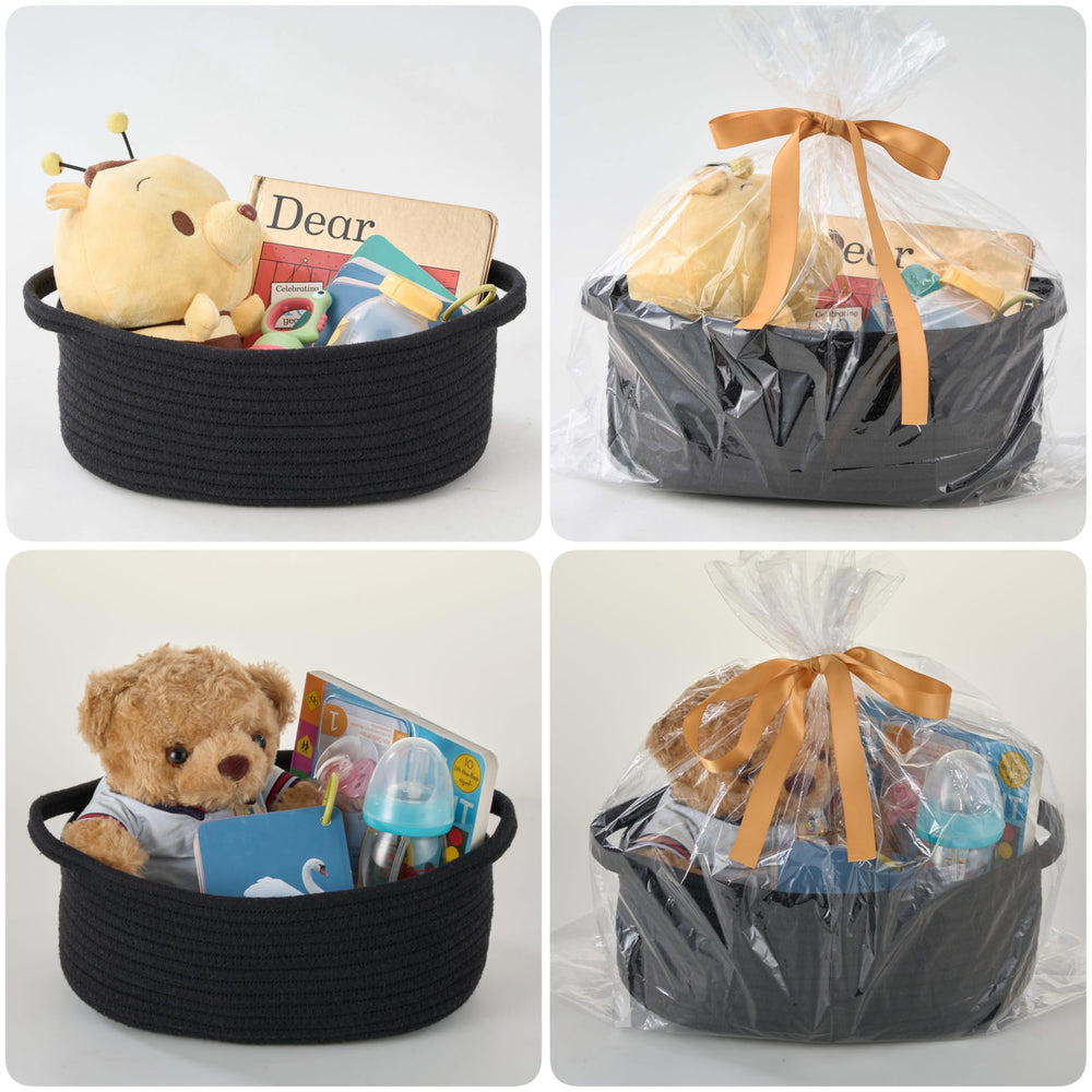 Kodomoore gift basket in black color adds sleek decorative flair.