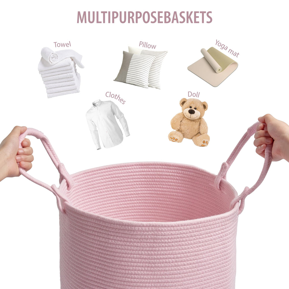 Kodomoore cotton rope detail on the basket highlights durable construction.