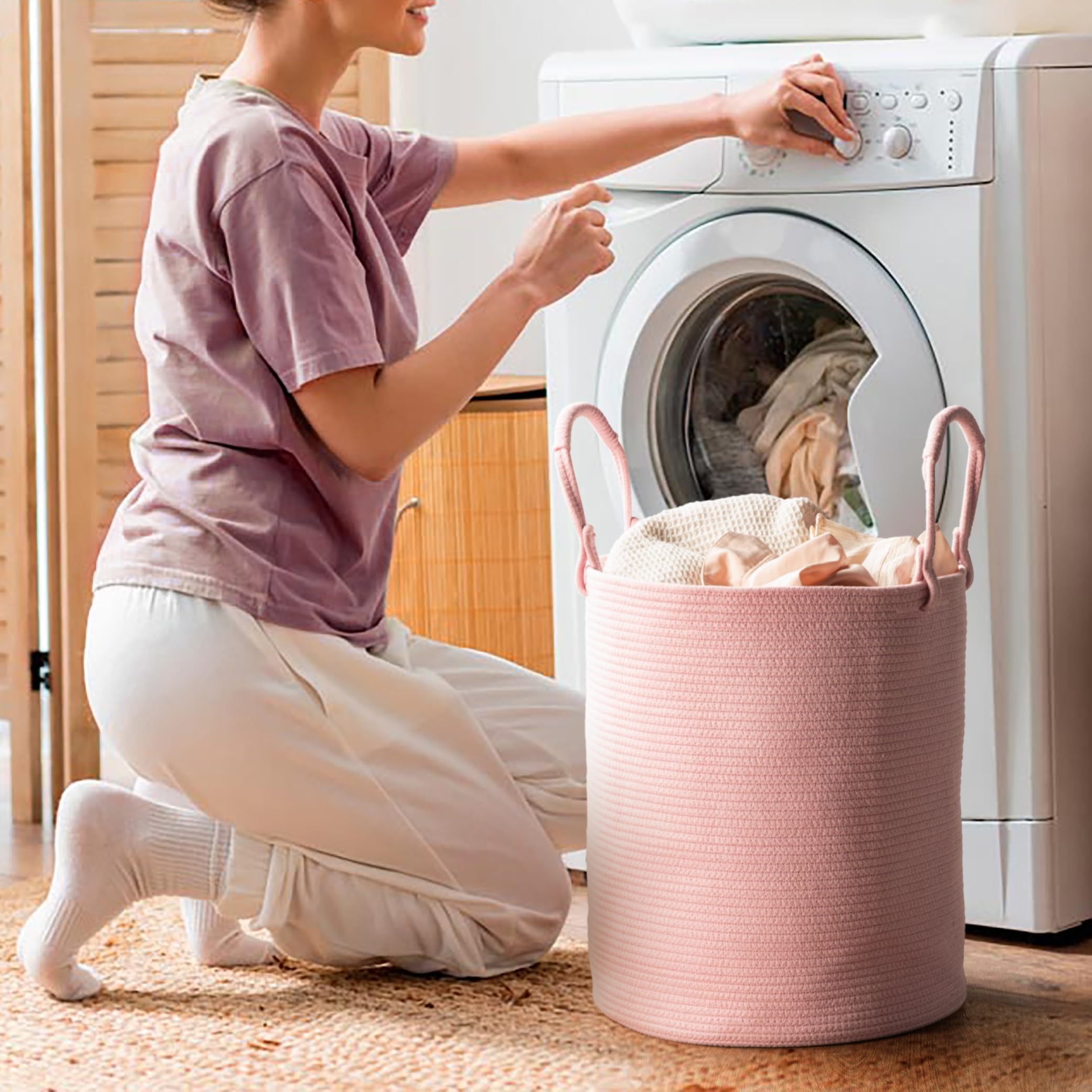 Kodomoore laundry basket foldable for compact storage ready when you need it.