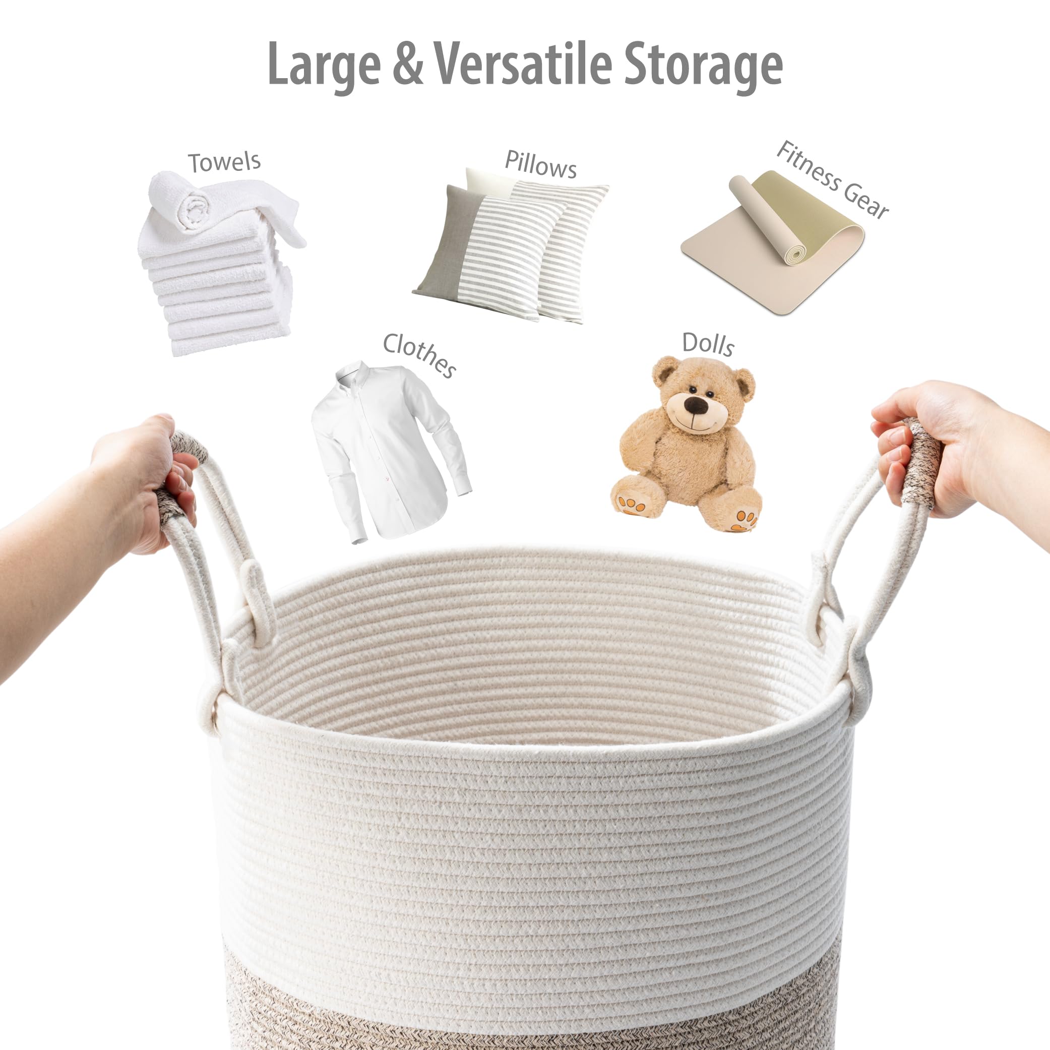 Kodomoore laundry basket portable and foldable design saves space when stored.