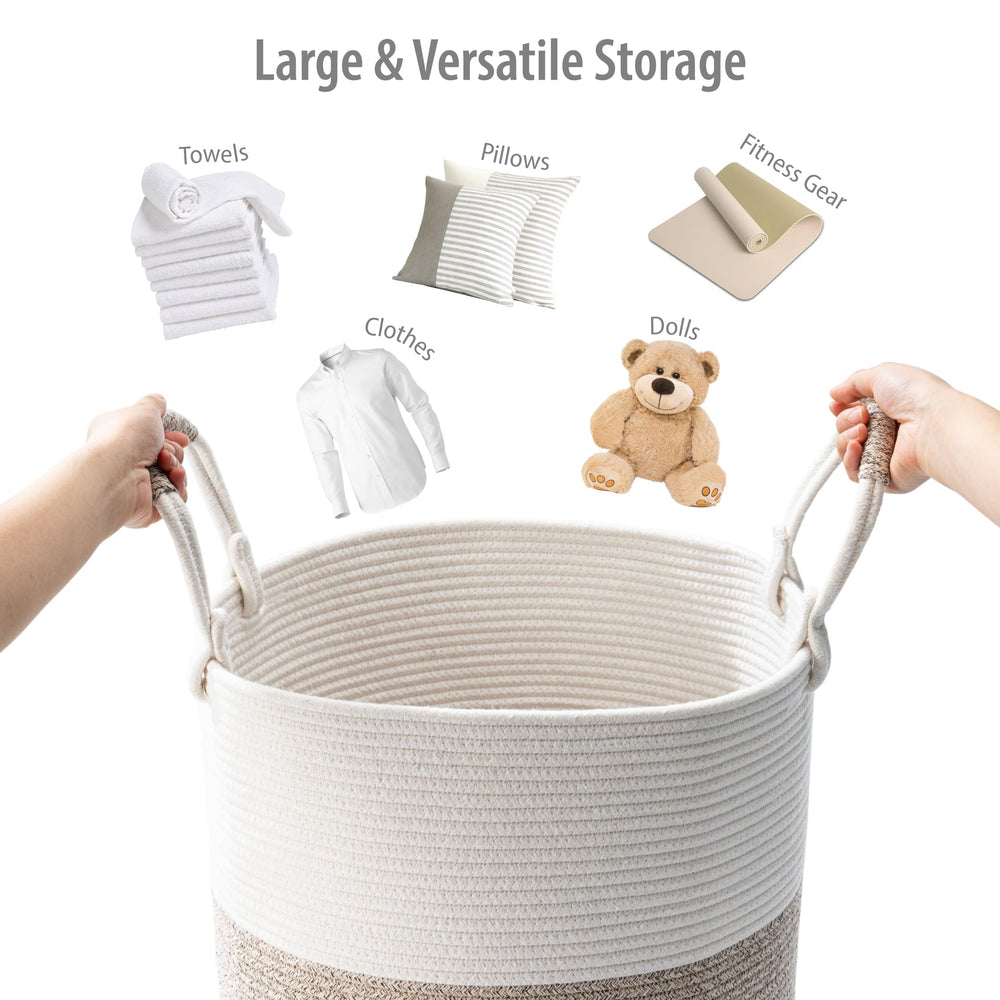 Kodomoore laundry basket portable and foldable design saves space when stored.