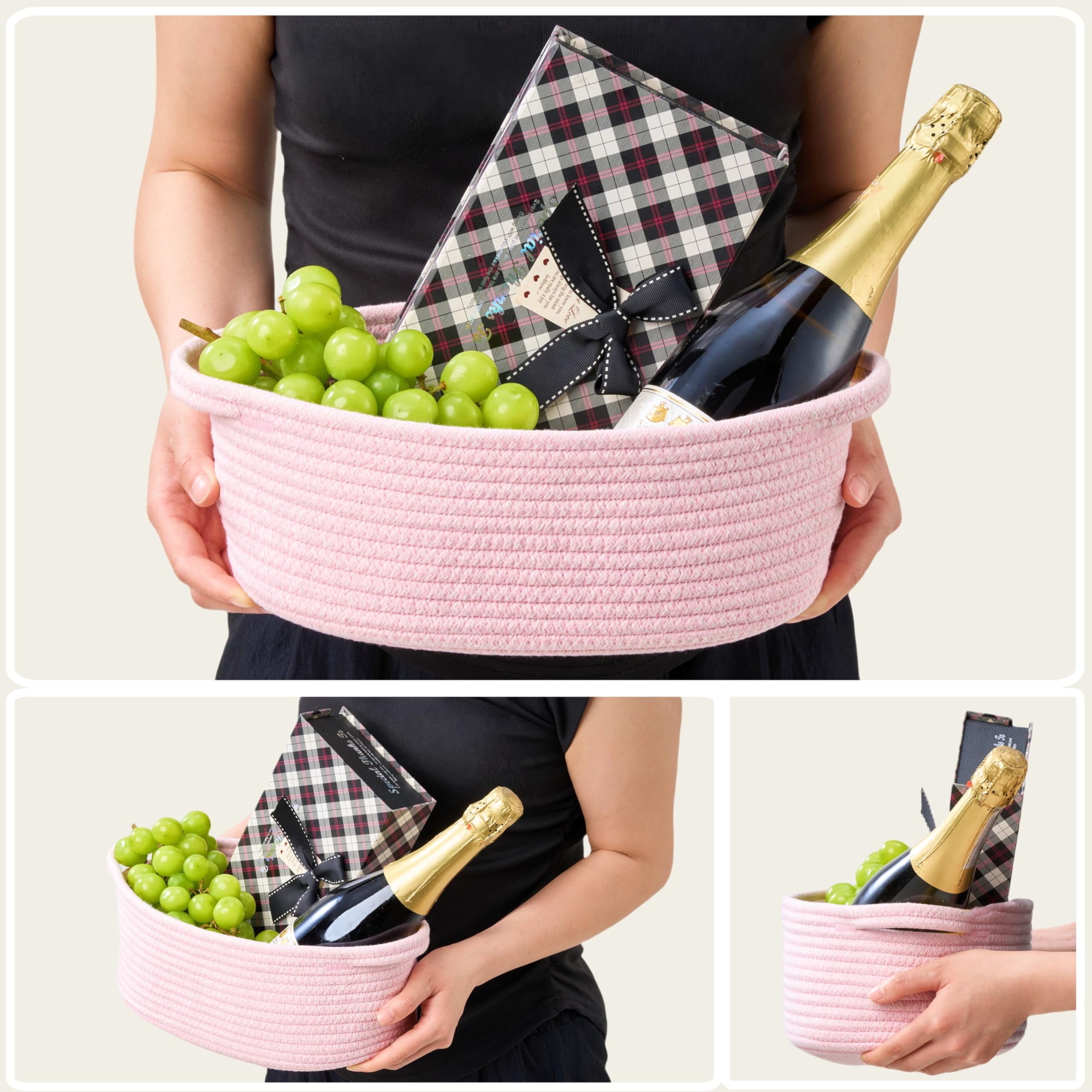 Kodomoore multi use storage basket showing organization of toiletries.