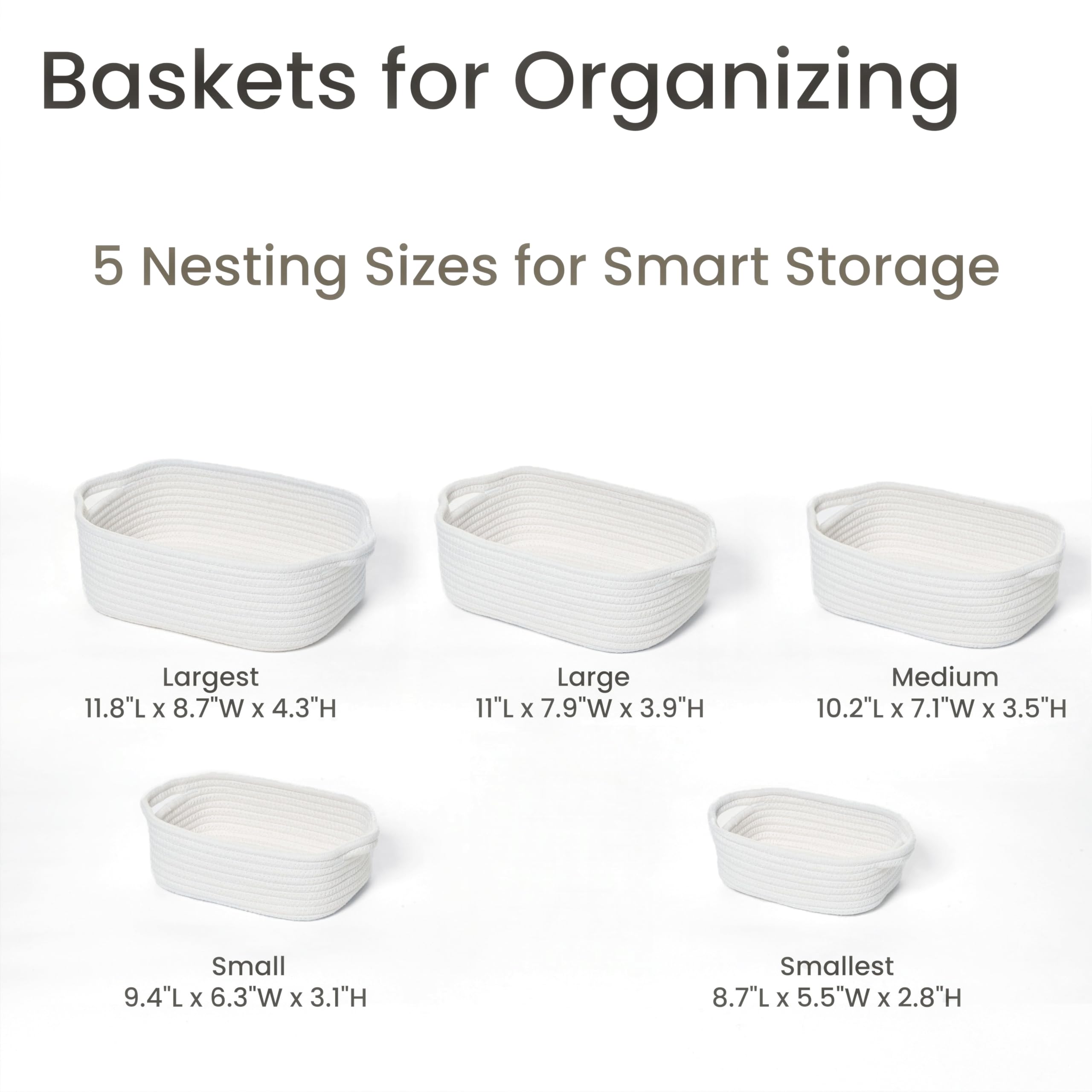 Kodomoore storage basket set medium size on shelf demonstrates versatile multi-purpose storage.
