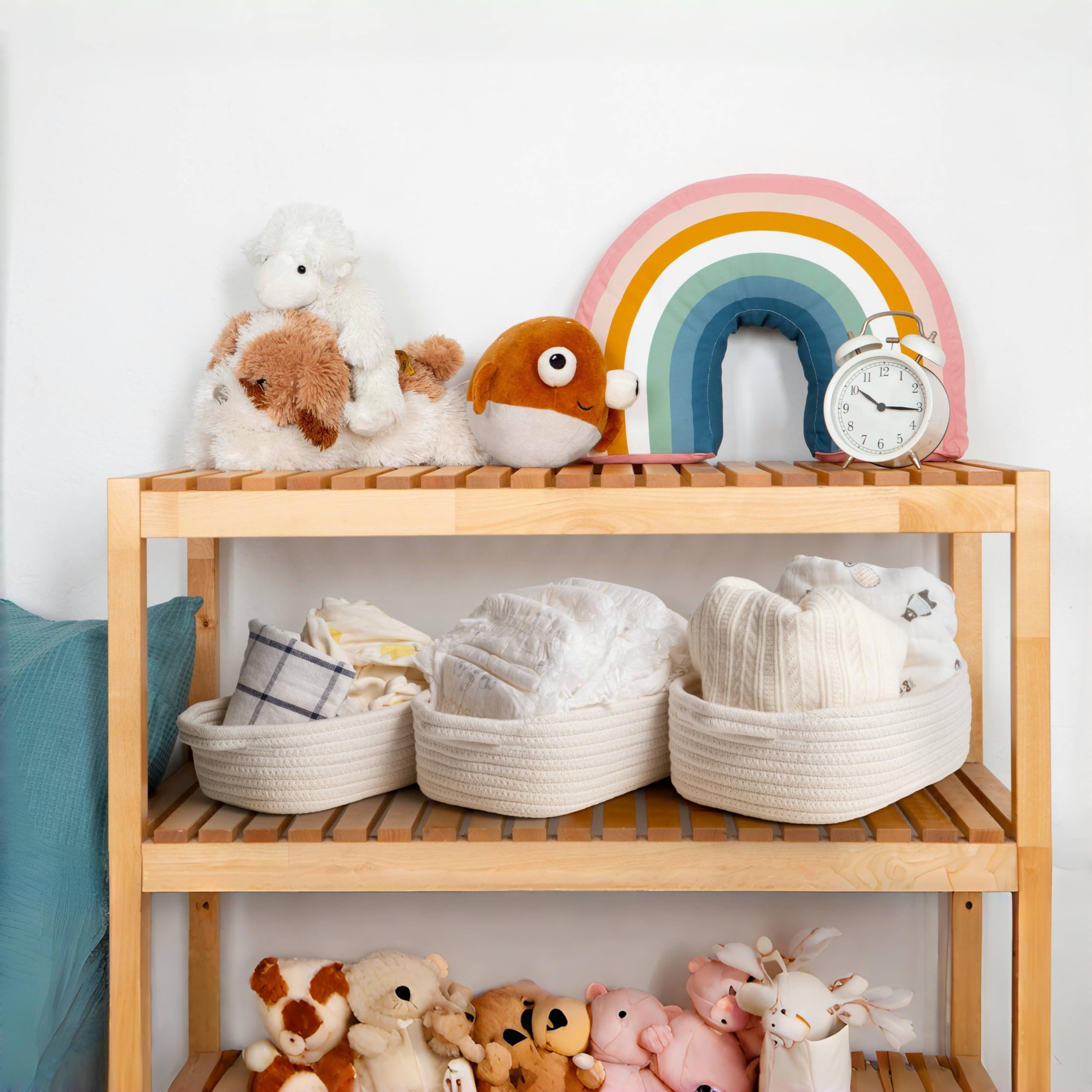 Kodomoore storage basket set small basket nursery use with gentle touch for baby essentials.