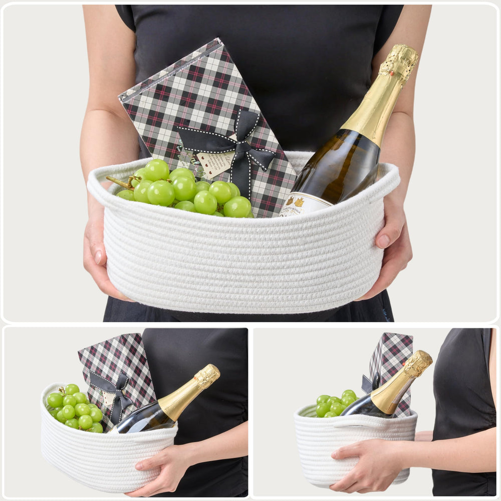 Kodomoore wrap bag in the basket, simple, stylish gift presentation.