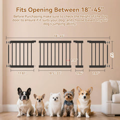 KODYRU Short Dog Gate extended to fit 18-45 inch openings.