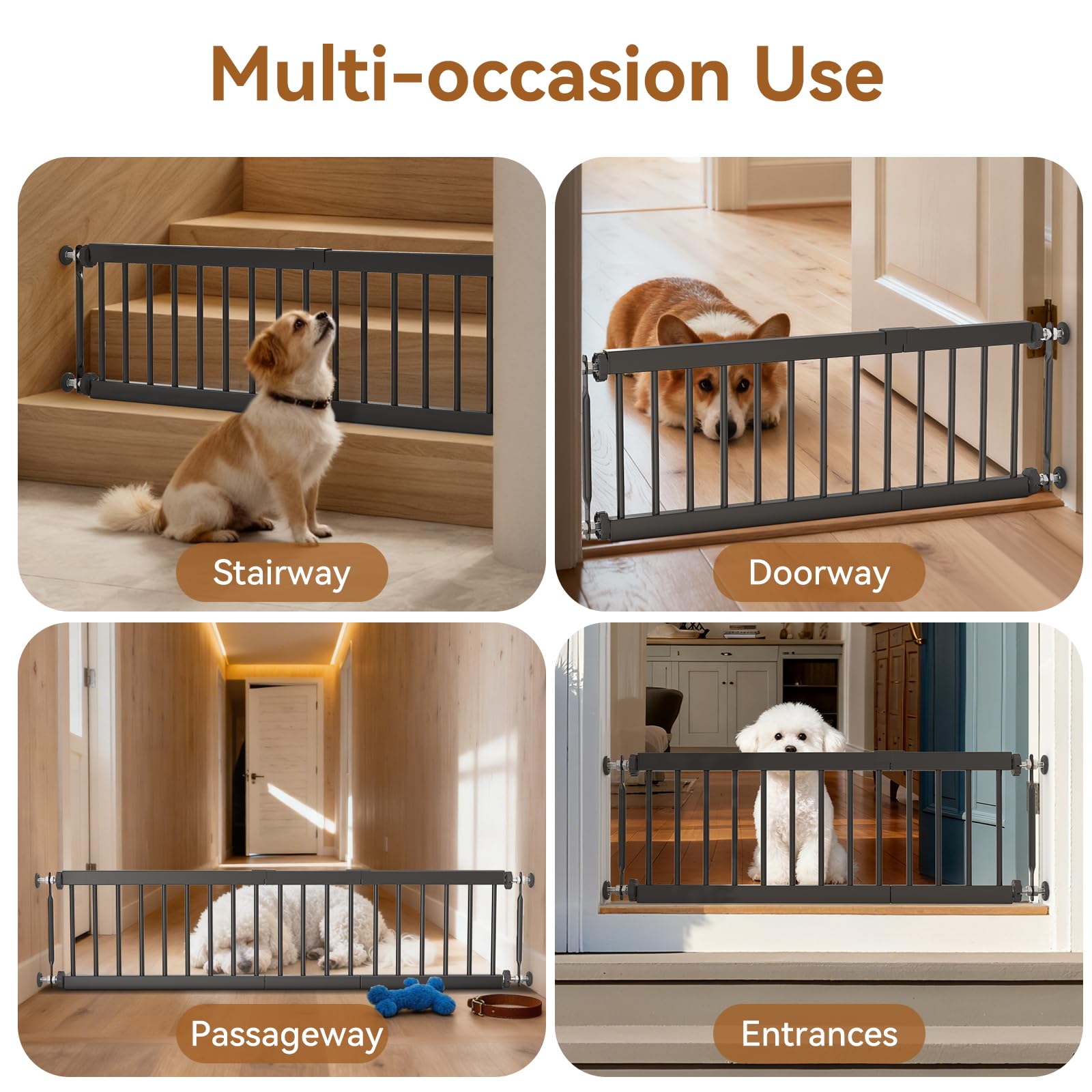 KODYRU Short Dog Gate portable and stackable for flexible rooms.