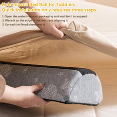 Kohentact foldable-travel bumper shown for portable bed safety on trips and visits