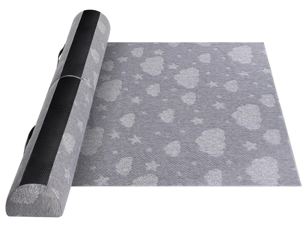 Kohentact bed rail bumpers folded side view shows compact travel-friendly design