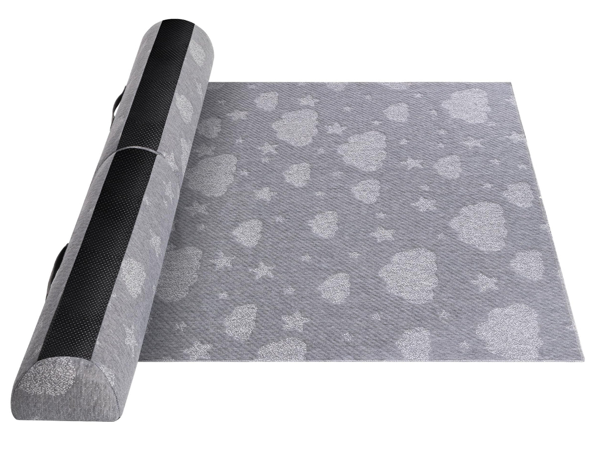Kohentact bed rail bumpers folded side view shows compact travel-friendly design