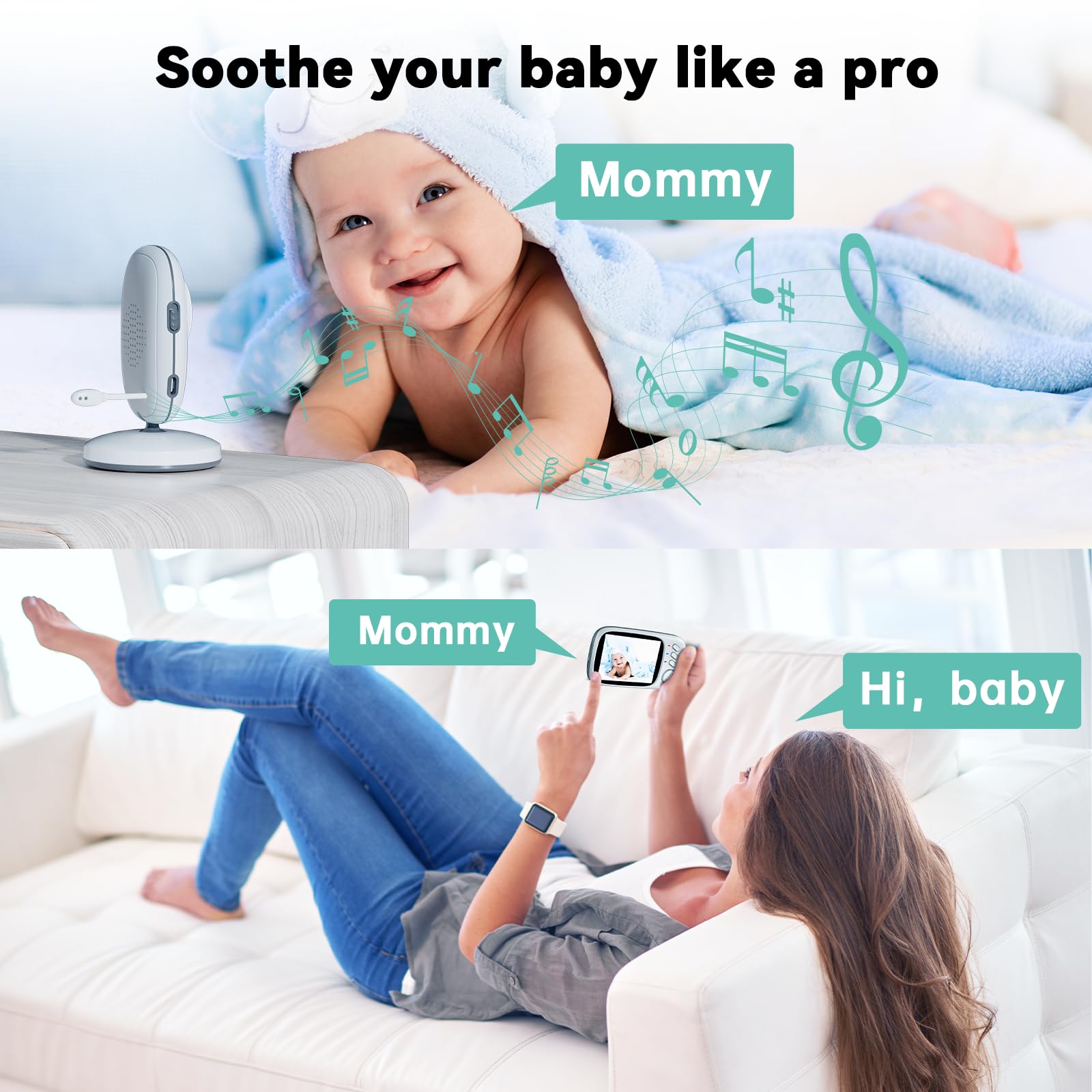 Kokit baby monitor 2-way talk lets you comfort baby remotely