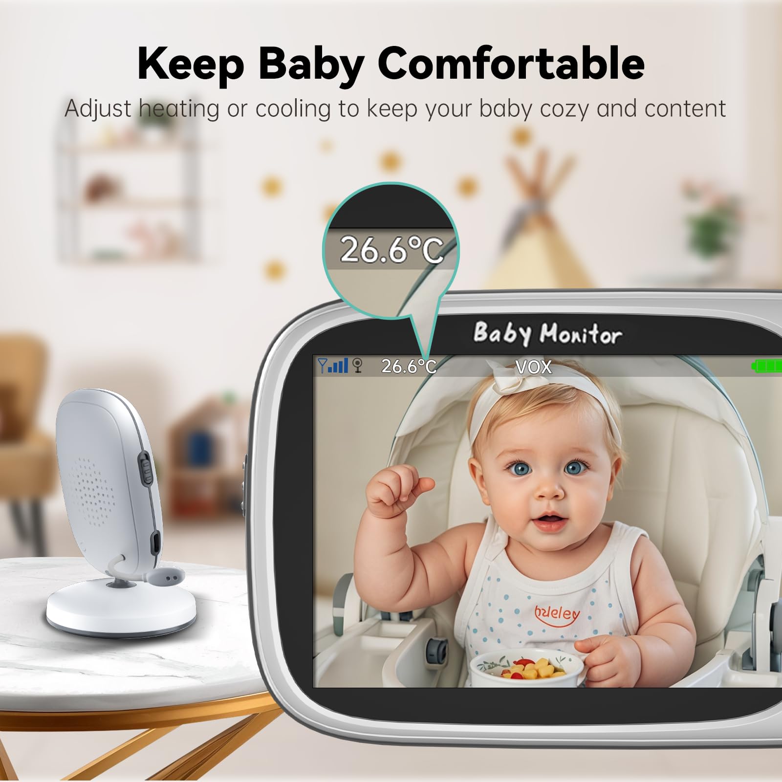 Kokit baby monitor range up to 1000ft for flexible placement