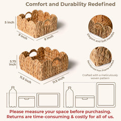 KOKODO Set of 2 scallop woven baskets large offers spacious towel storage in bathroom or bedroom