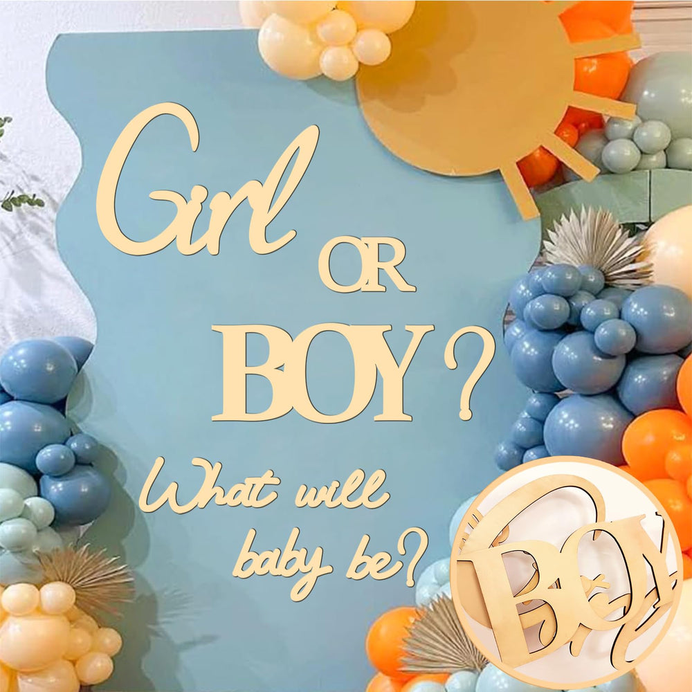 Kokolap large wooden boy sign decoration for gender reveal backdrops, perfect photo setups.