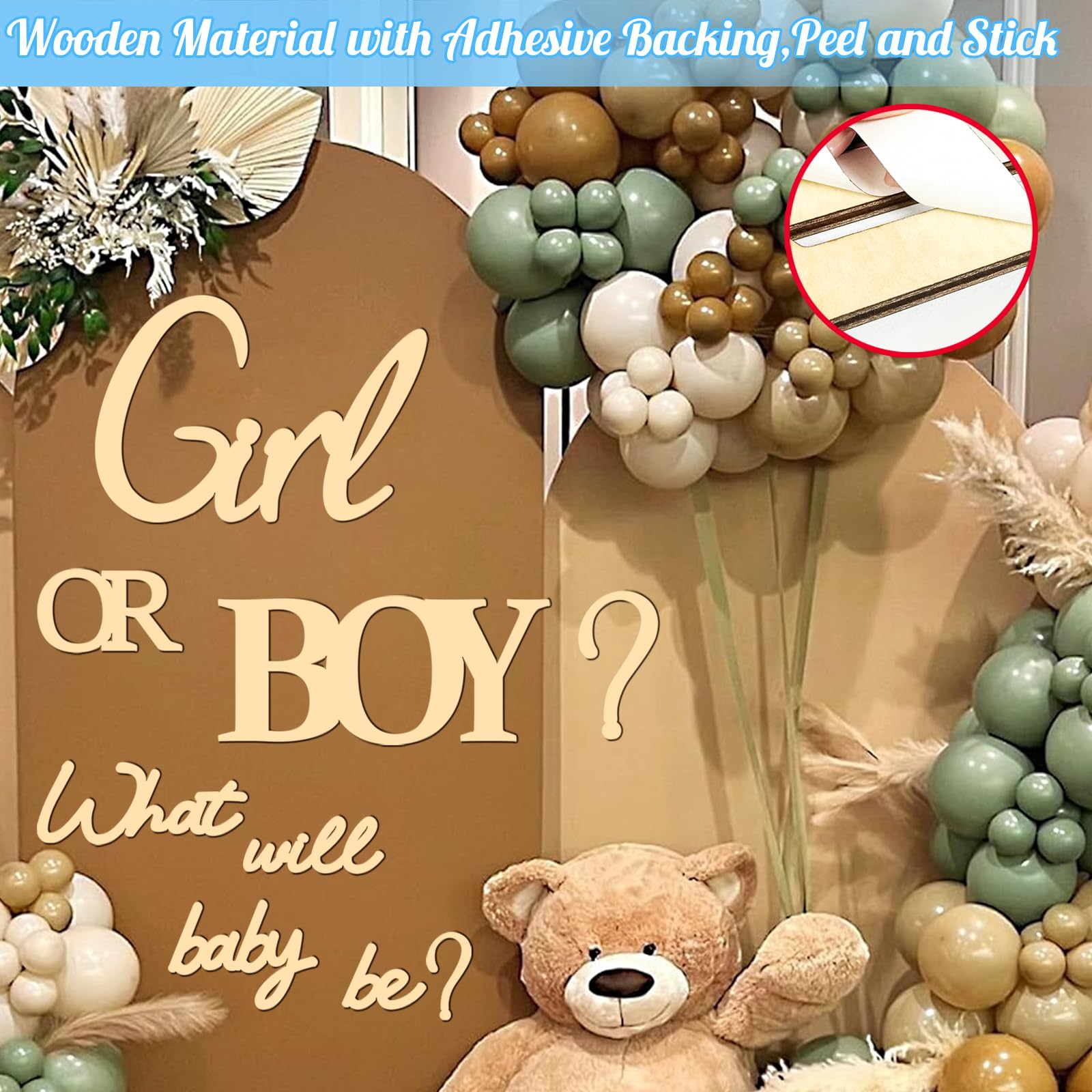 Kokolap pregnancy banner wood sign, cute keepsake for gender reveal celebrations.