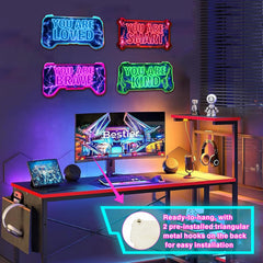 Kokolap teen bedroom wall art enhances room decor with neon flair