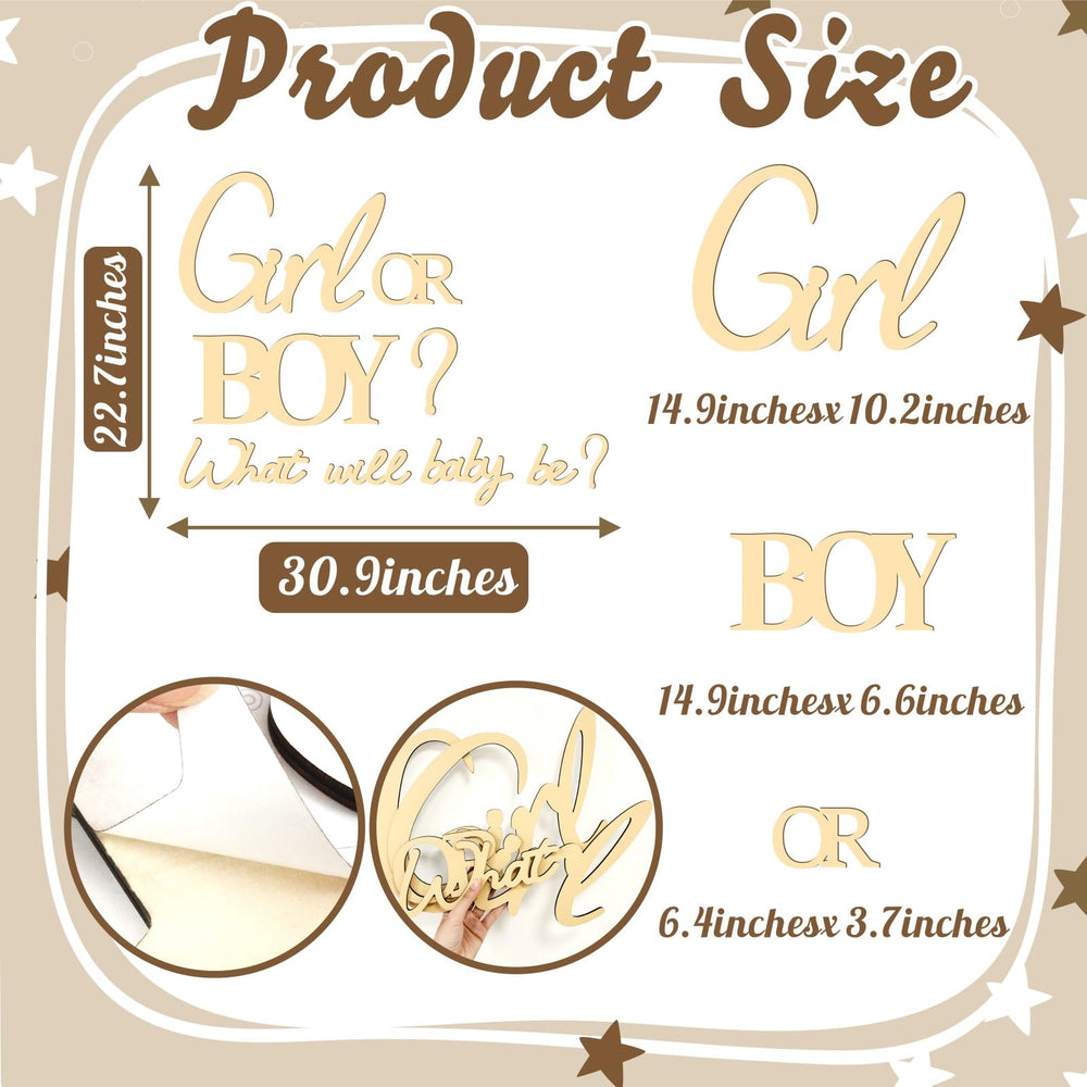 Kokolap wooden sign photo prop for gender reveal photos and shares.