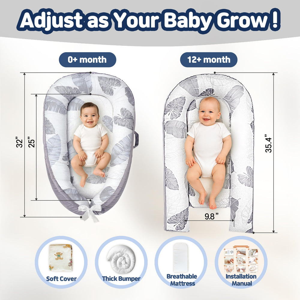 Kombi Baby Lounger double-sided cover display enables year-round comfort and easy cleaning.