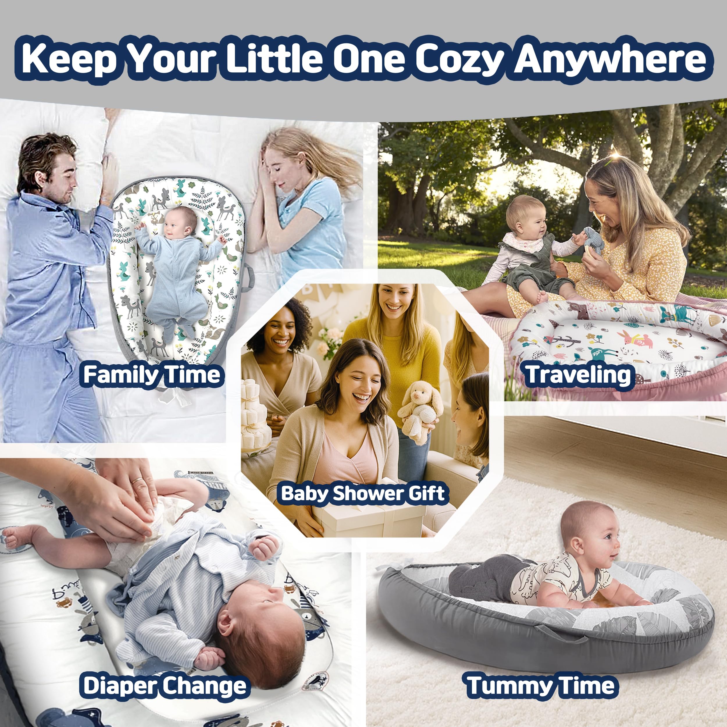 Kombi nest used as tummy time pad during supervised floor play