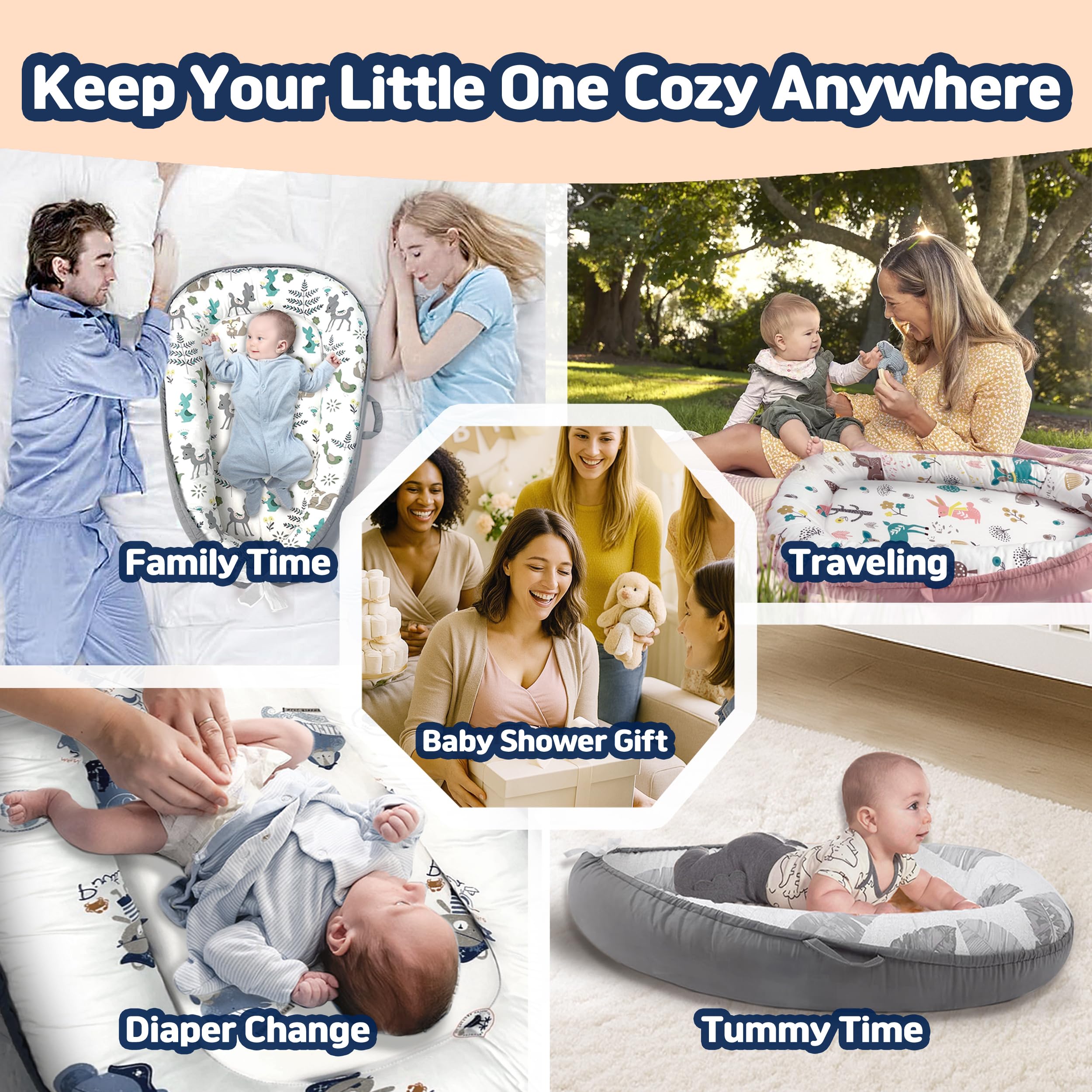 Kombi Baby Lounger portable with carry handles for on-the-go versatility.