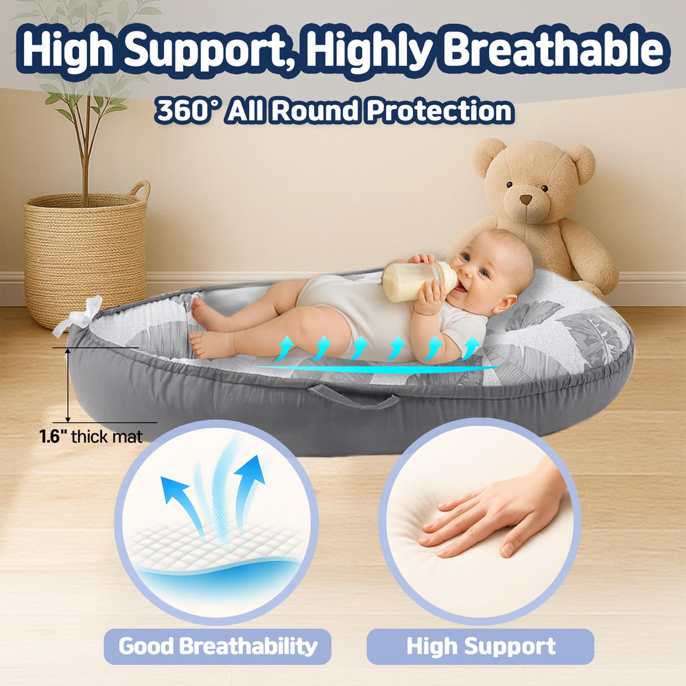 Kombi Baby Lounger sponge base mat detail showcases soft padding for tummy time.