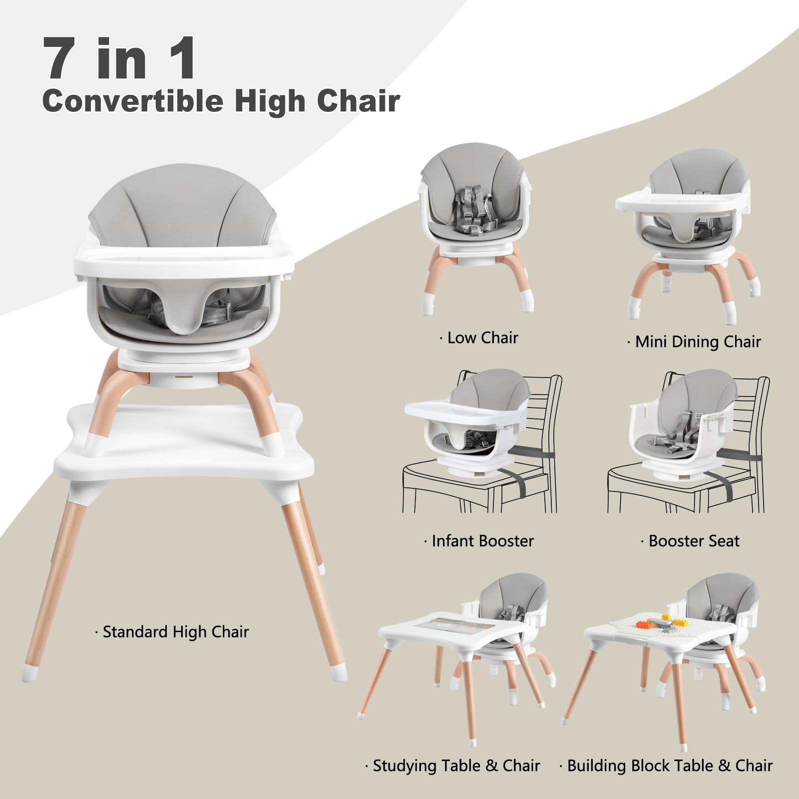 Komcot 360-degree rotating seat lets kids reach food from any angle.