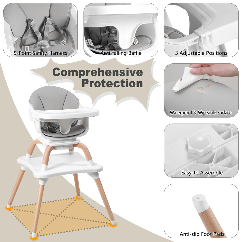 Komcot anti-slip base keeps the chair steady on floors.