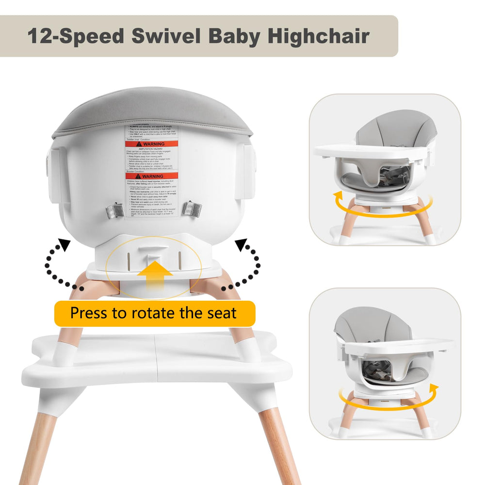 Komcot four-position tray adapts to growing toddlers' needs.