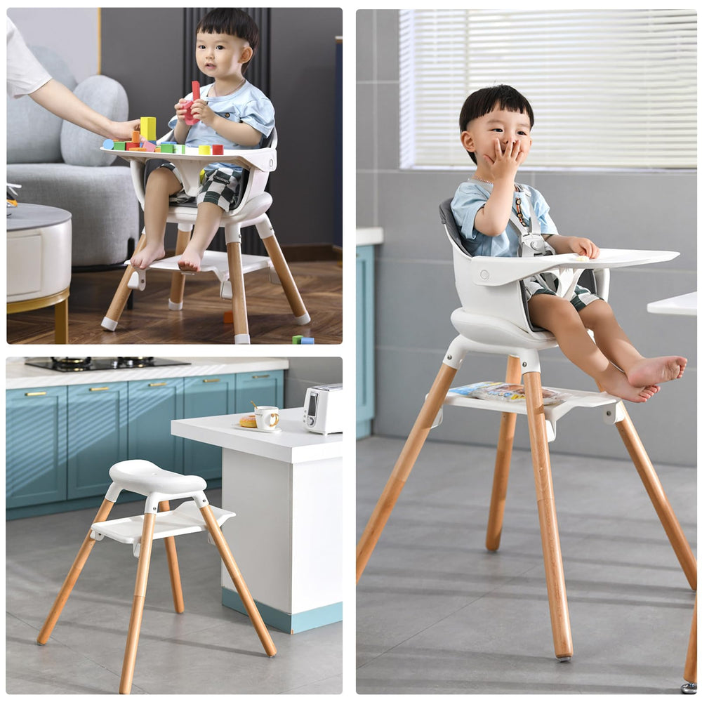 Komcot high chair with 5-point harness ensuring secure seating