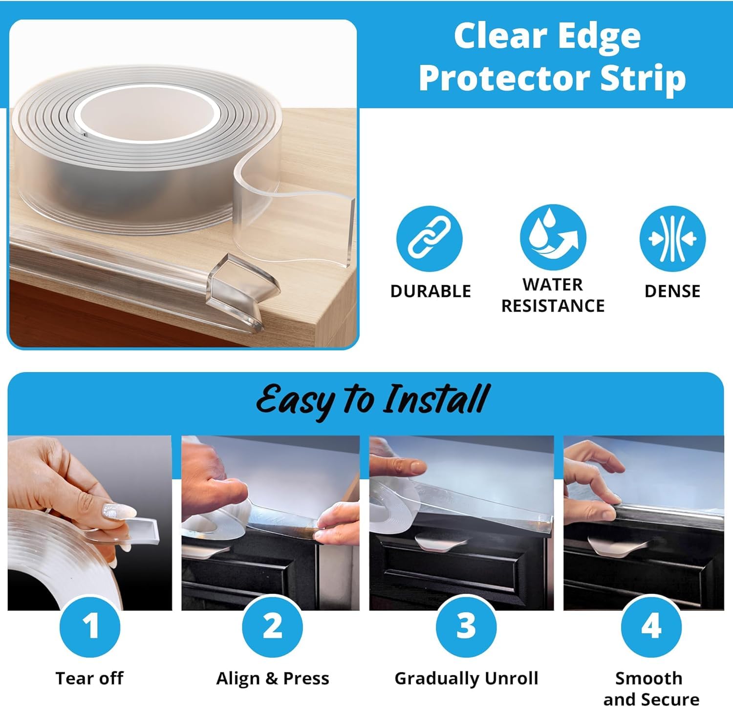 Komfortology adhesive 3M tape provides strong hold without tools.