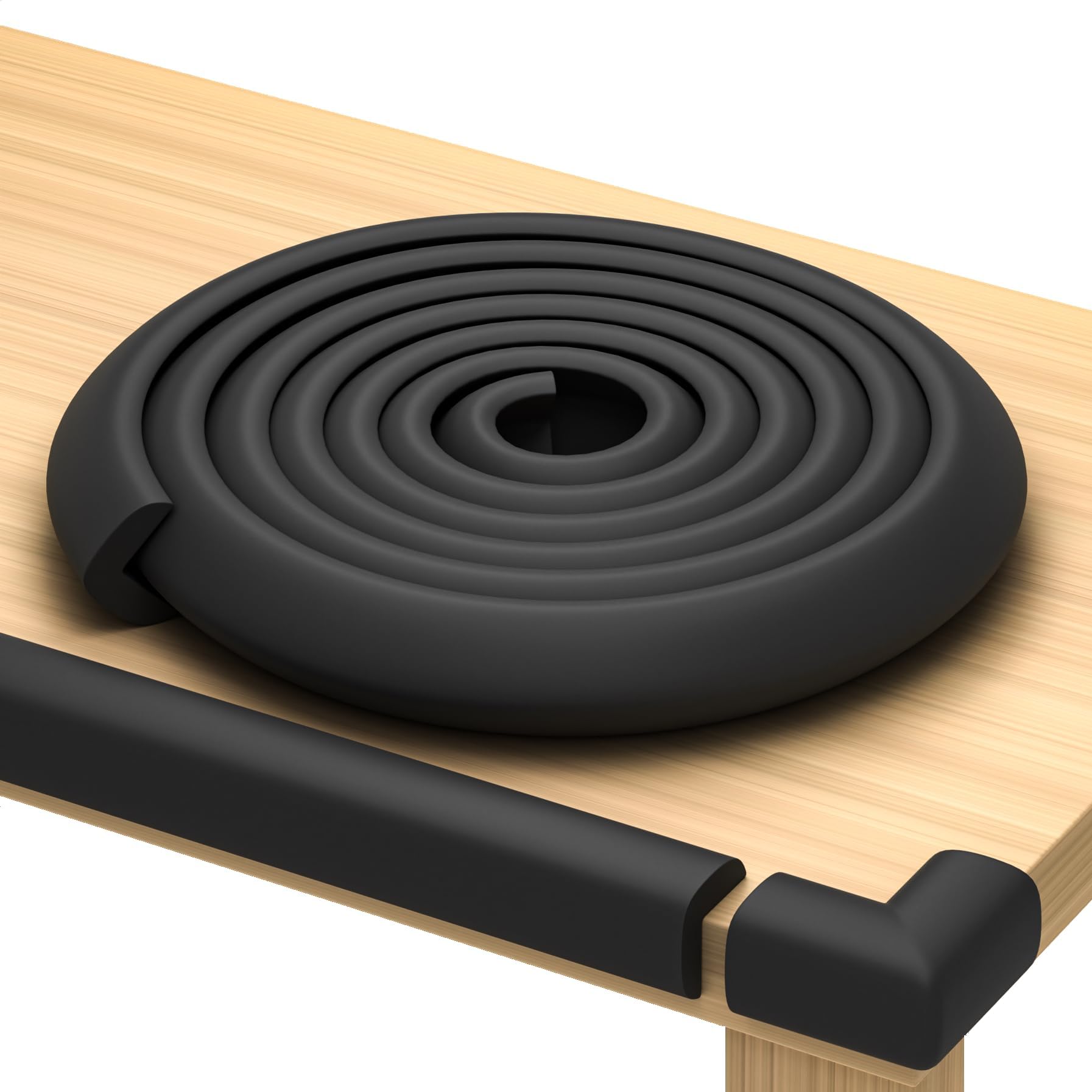 Komfortology baby-proof-corners foam-protectors on a coffee table providing soft impact