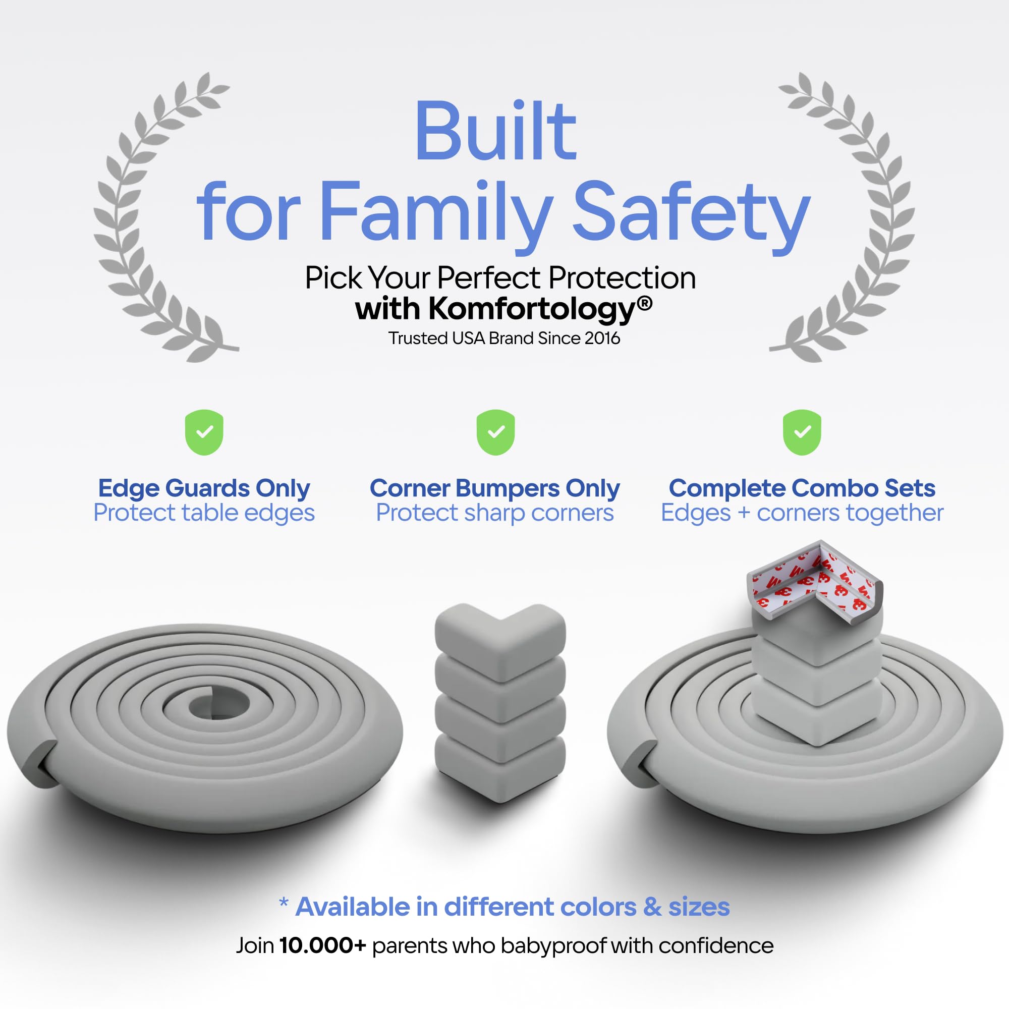 Komfortology grey set blends with modern interiors while protecting play spaces.