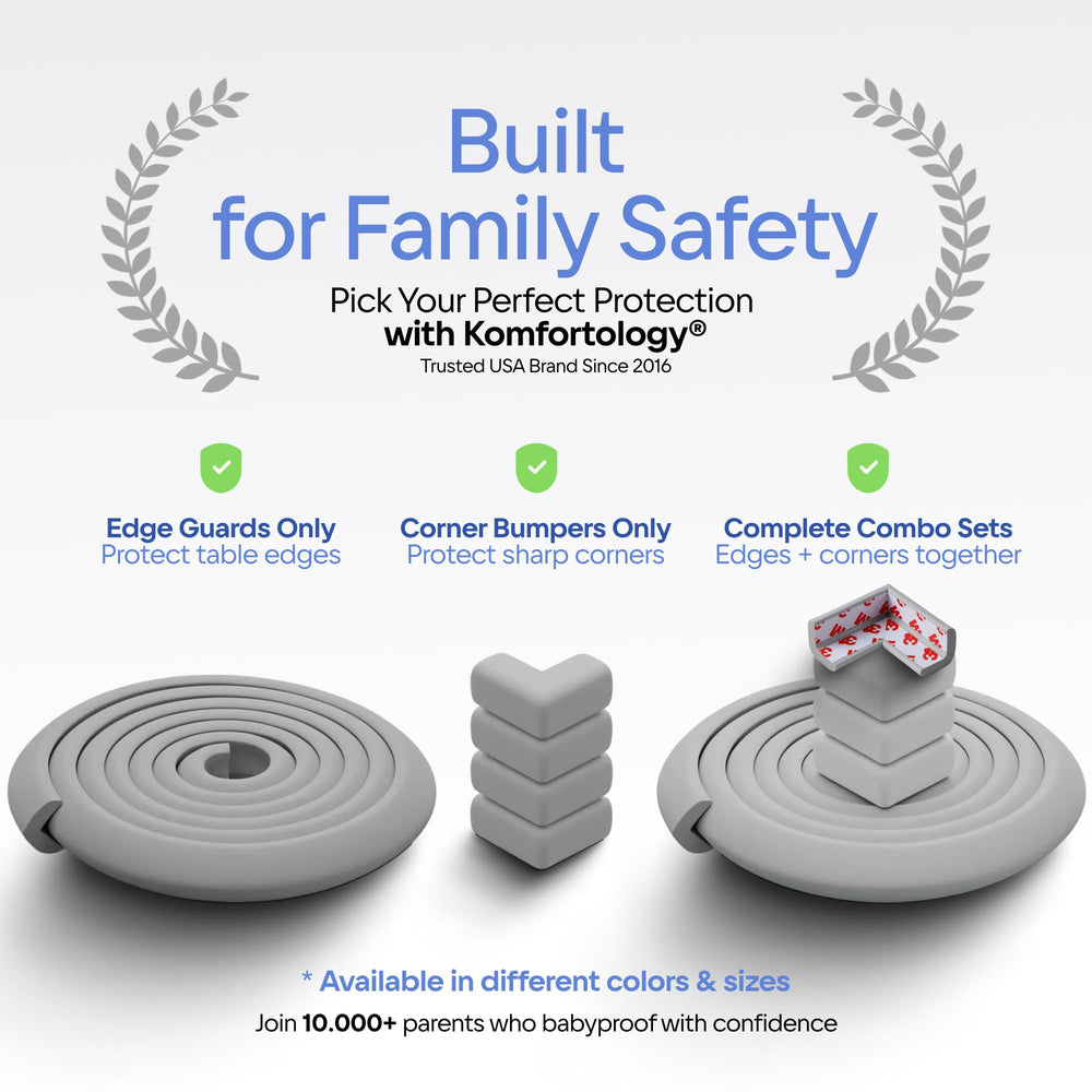 Komfortology grey set blends with modern interiors while protecting play spaces.